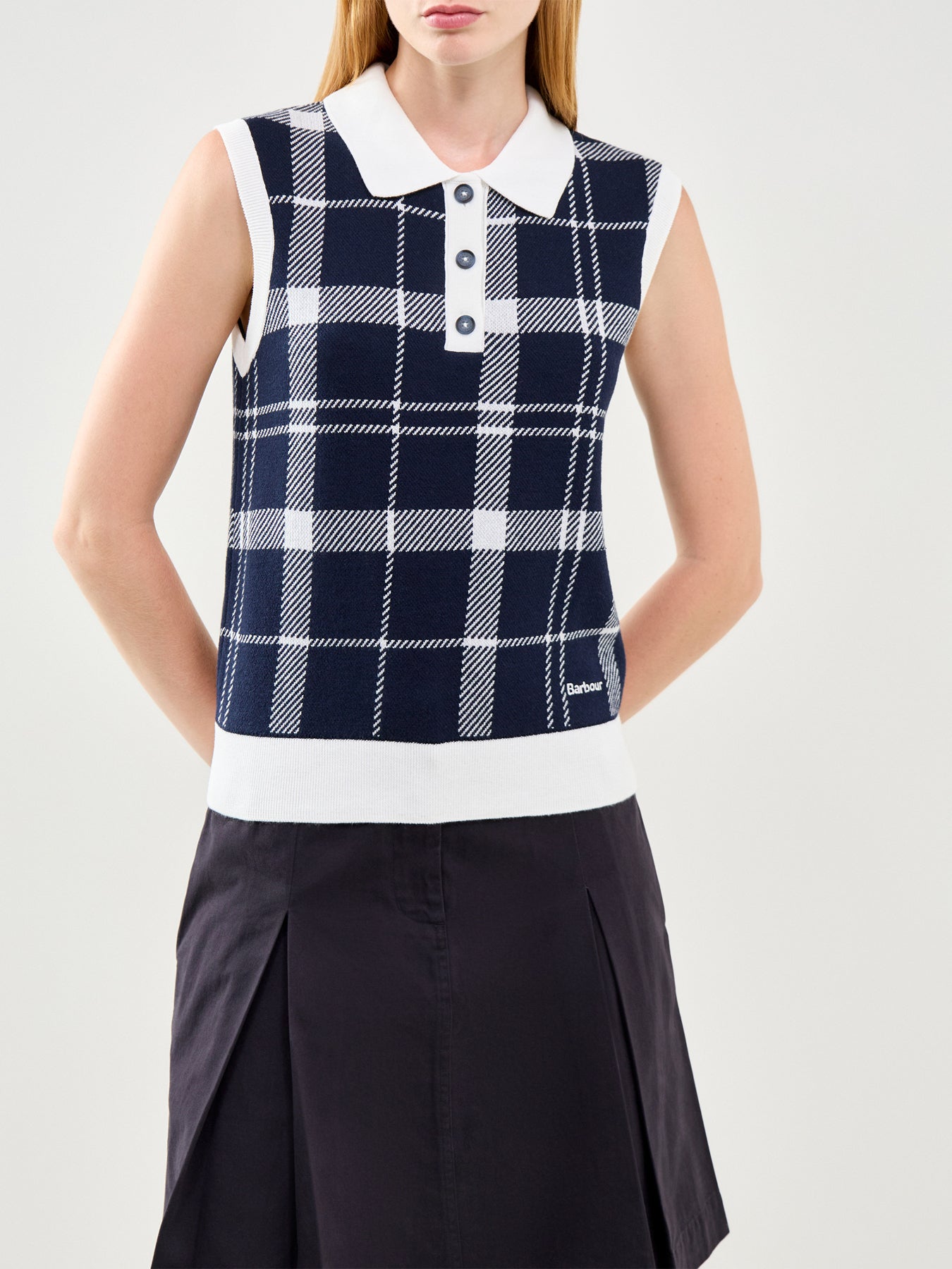 Allerdale Knitted Vest Checked Print
