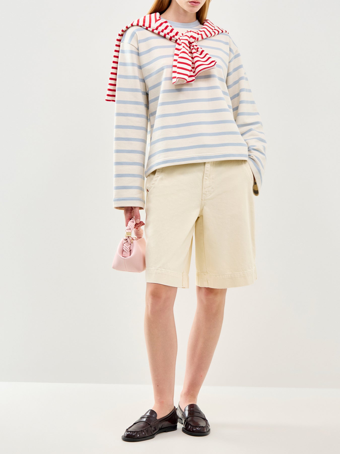 Fawley Striped Sweatshirt Ecru Multi
