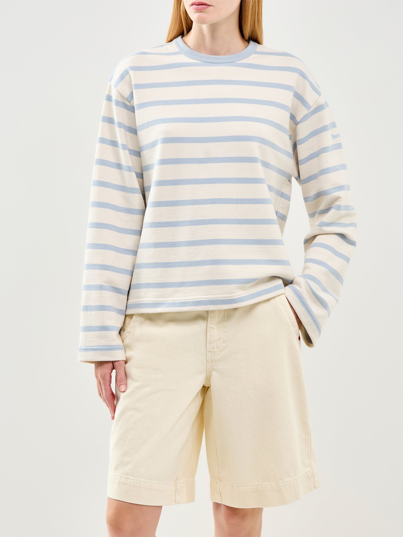 Fawley Striped Sweatshirt Ecru Multi
