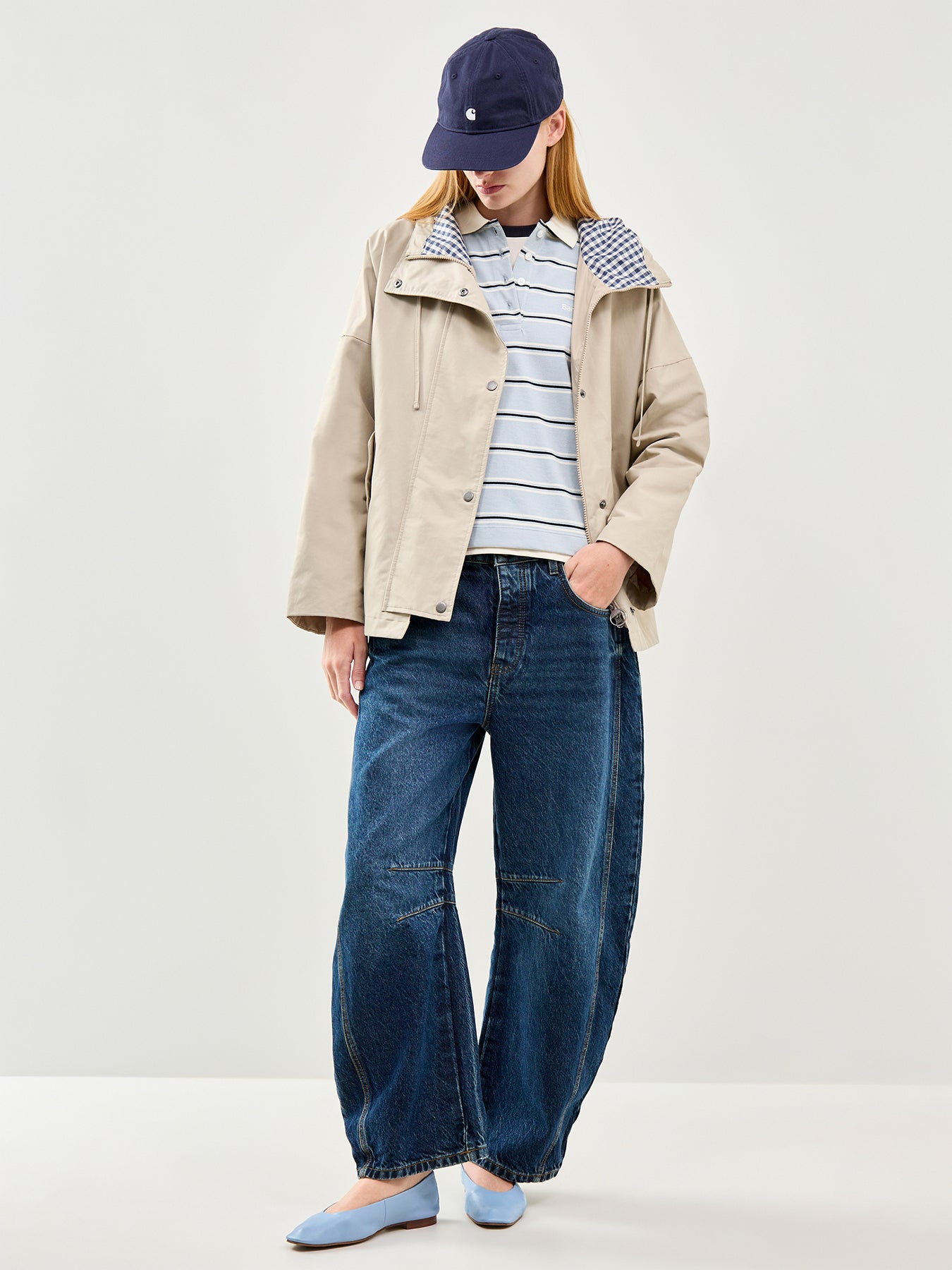 Ashwell Long Sleeve Polo Top Blue