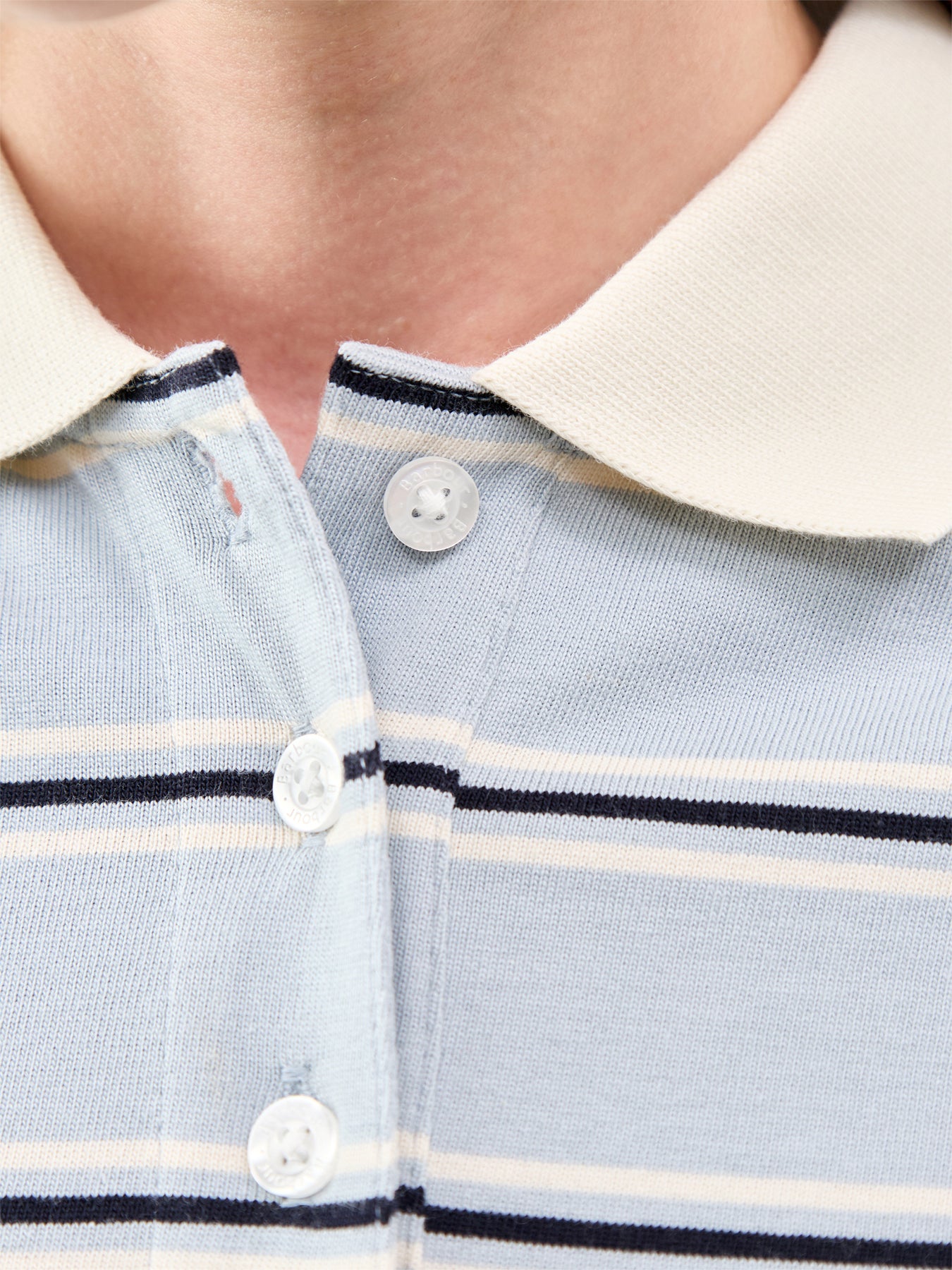 Ashwell Long Sleeve Polo Top Blue
