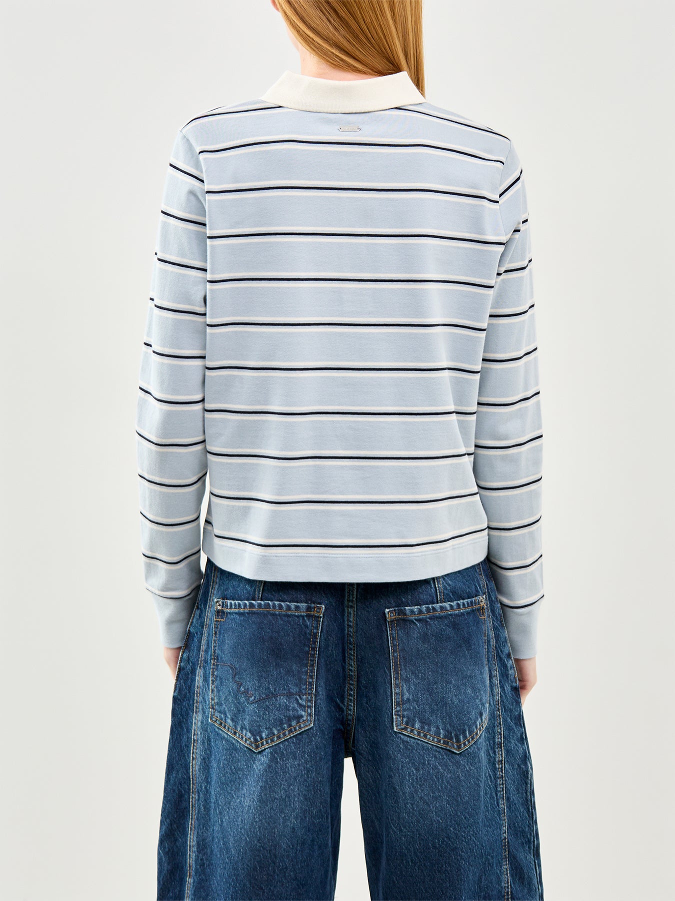 Ashwell Long Sleeve Polo Top Blue