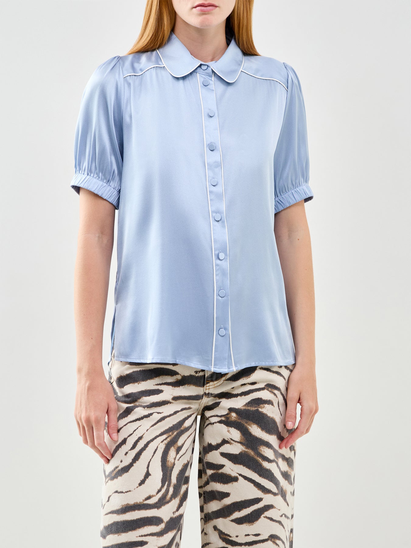 Violeta Short Sleeve Blouse Blue