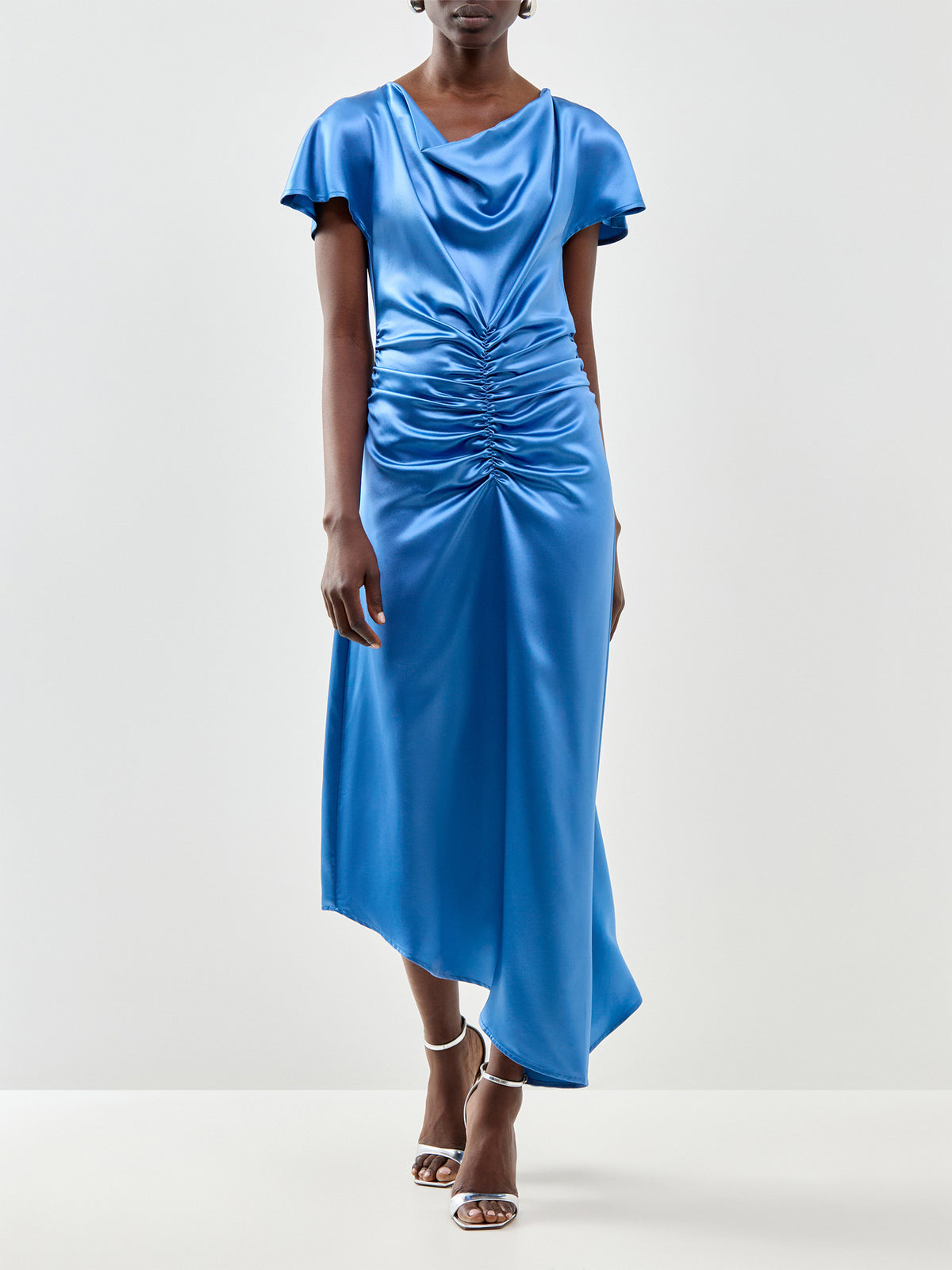 Jackie Fitted Midi Dress Blue