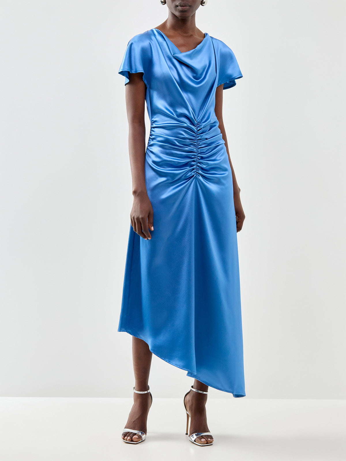 Jackie Fitted Midi Dress Blue