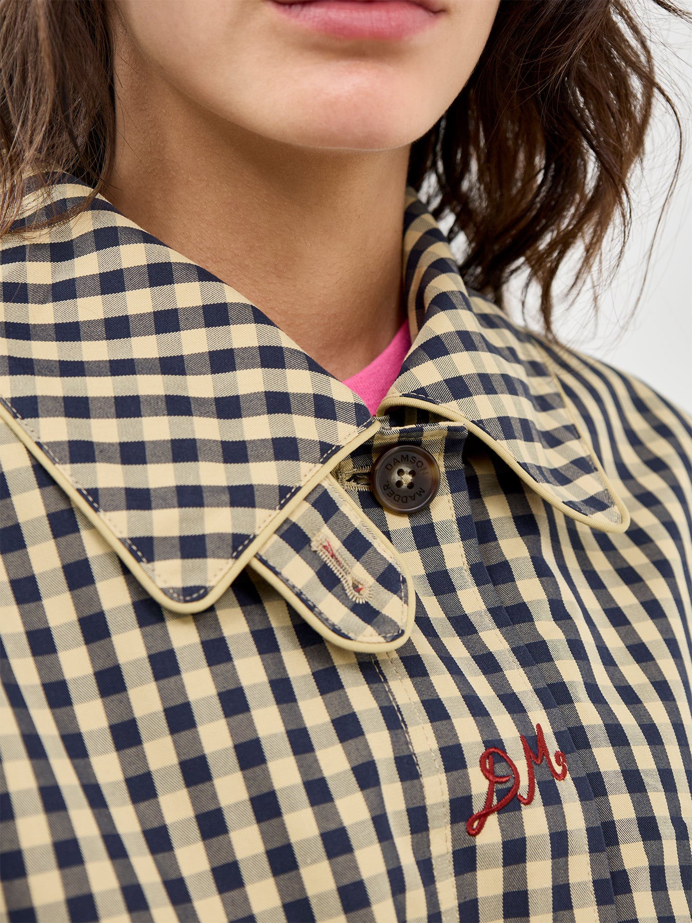 Myrtle Trench Coat Navy Gingham