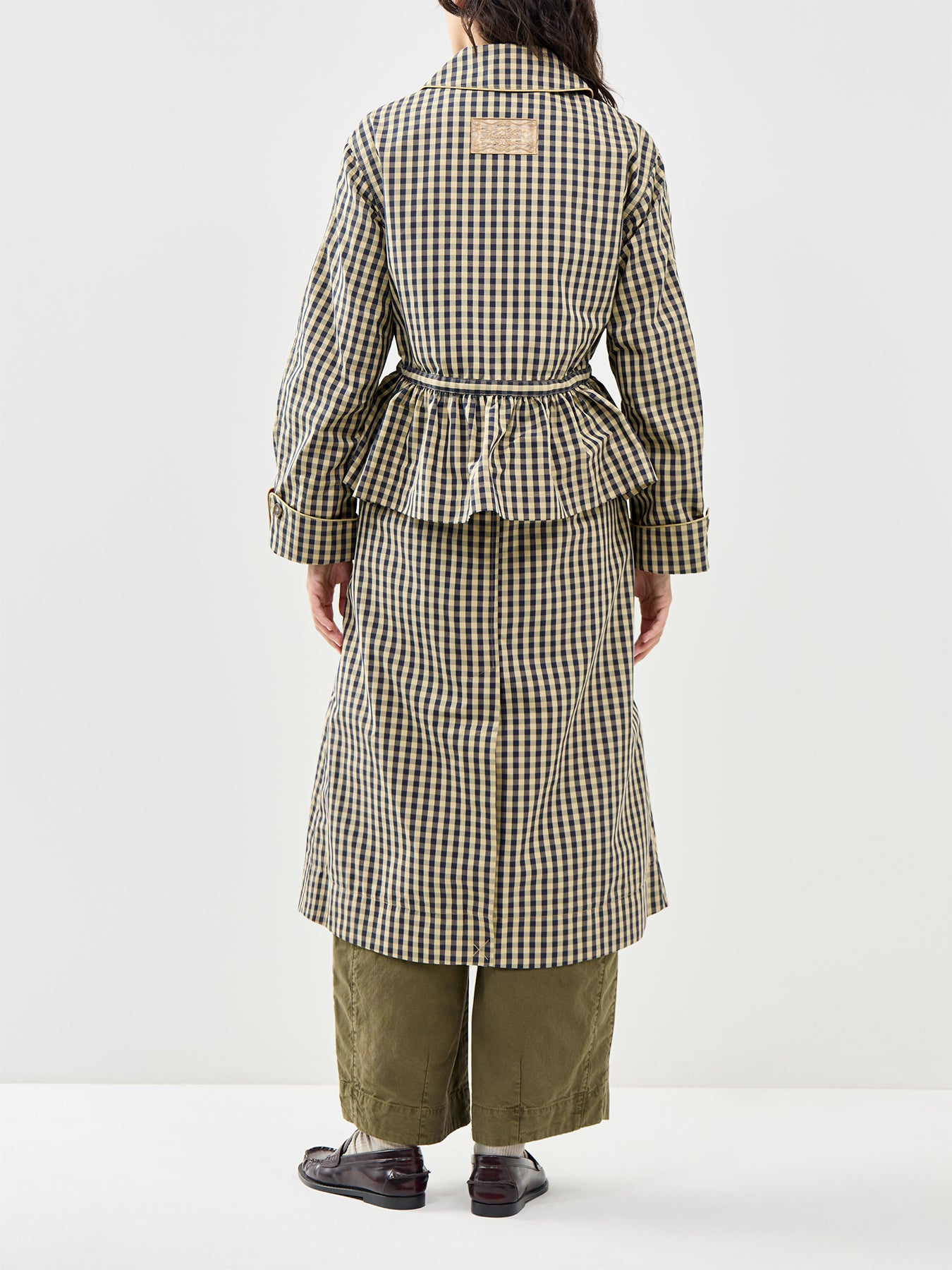 Myrtle Trench Coat Navy Gingham