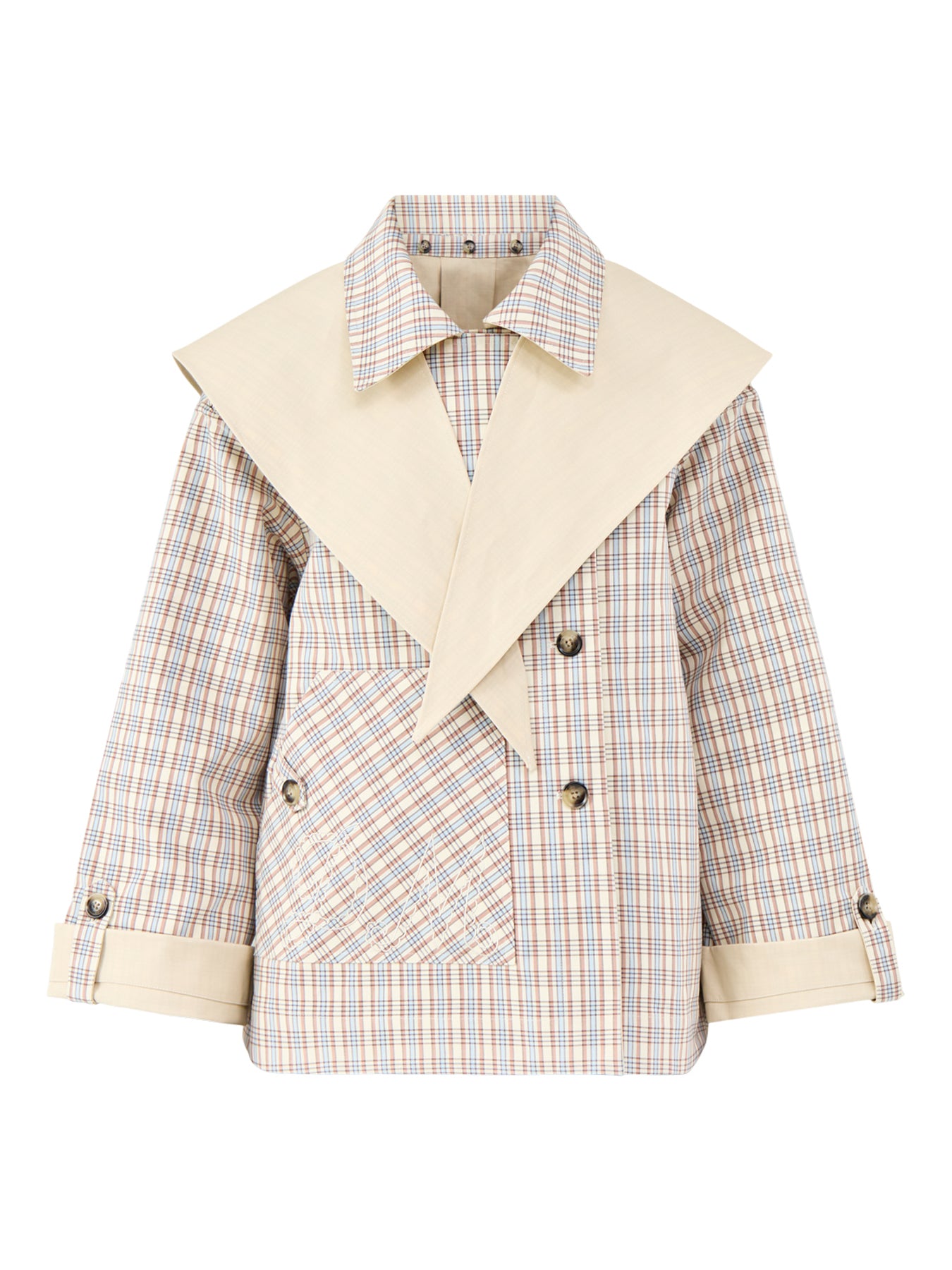 Jerry Reversible Cropped Trench Coat Ginger Check