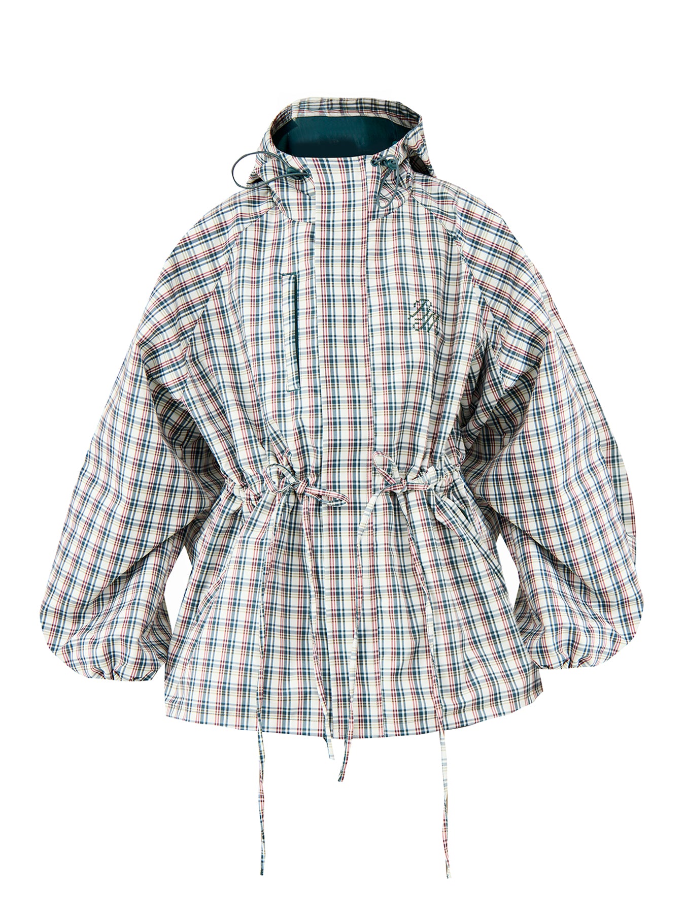 Liu Checked Hooded Waterproof Raincoat