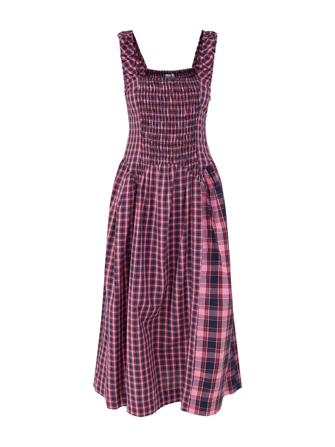 Mallory Magenta Check Midi Dress
