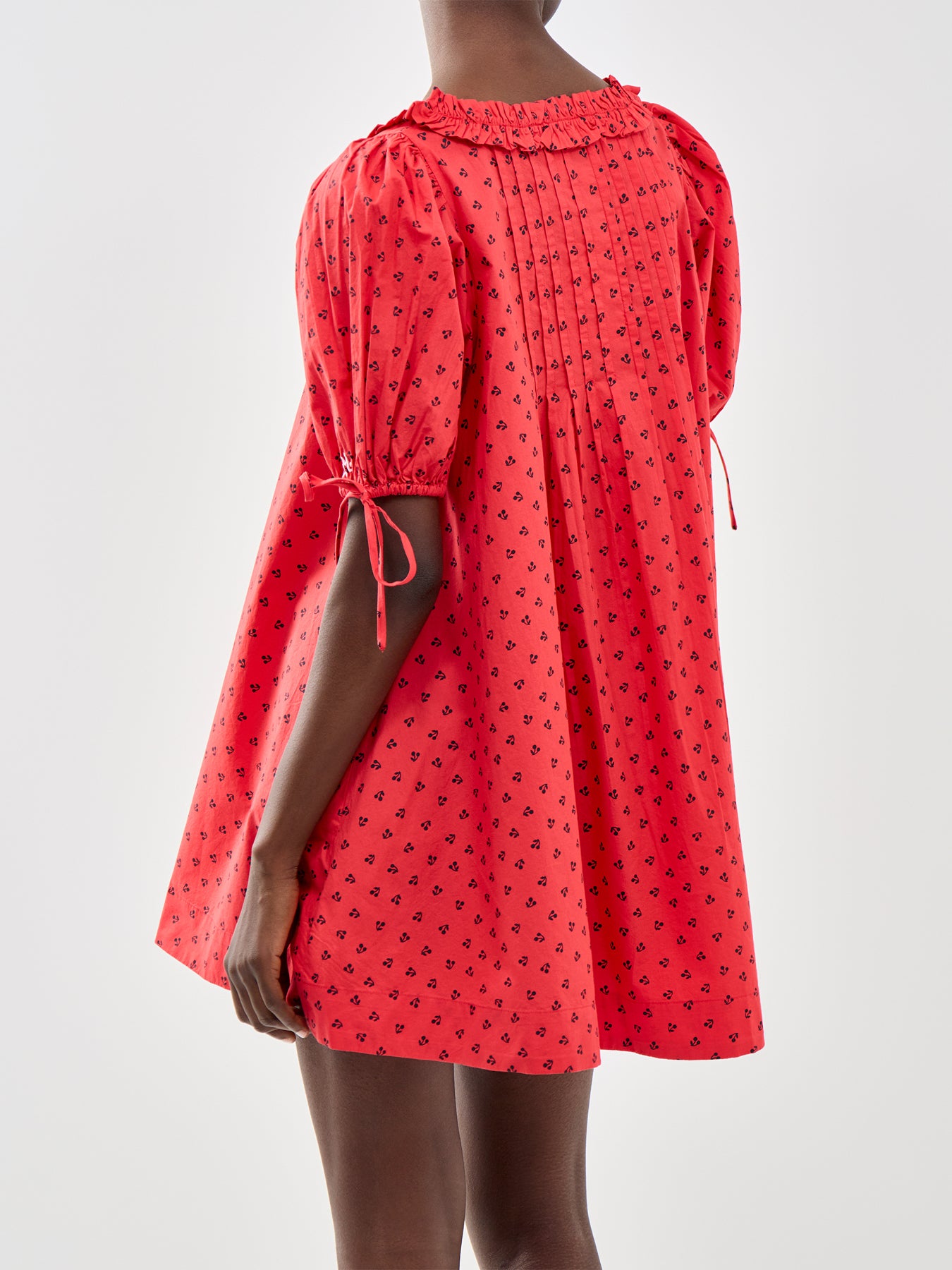 Jemima Cherry Print Mini Dress Red