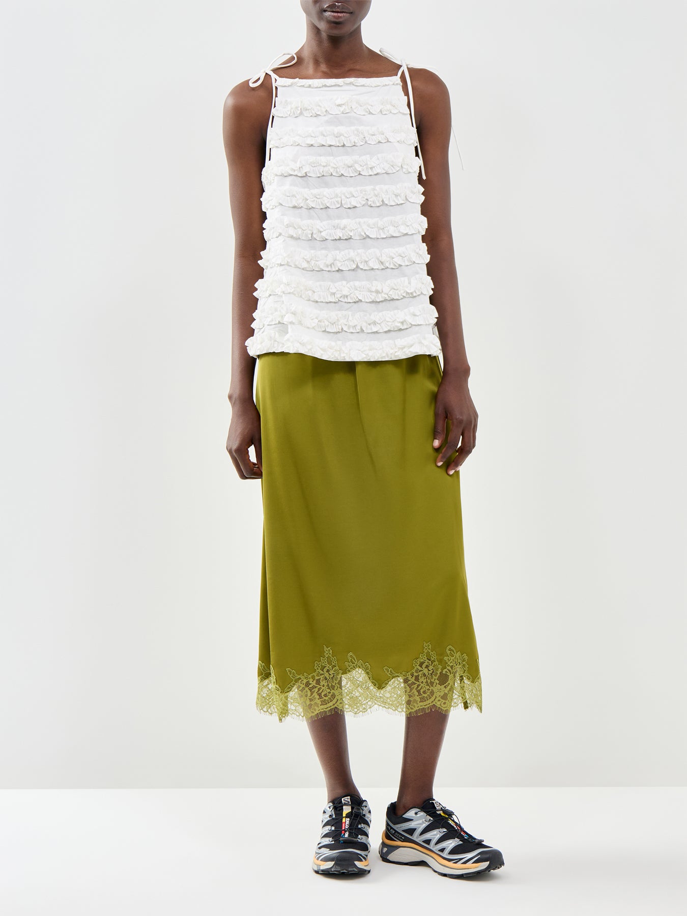 Leili Ruffle Cami White