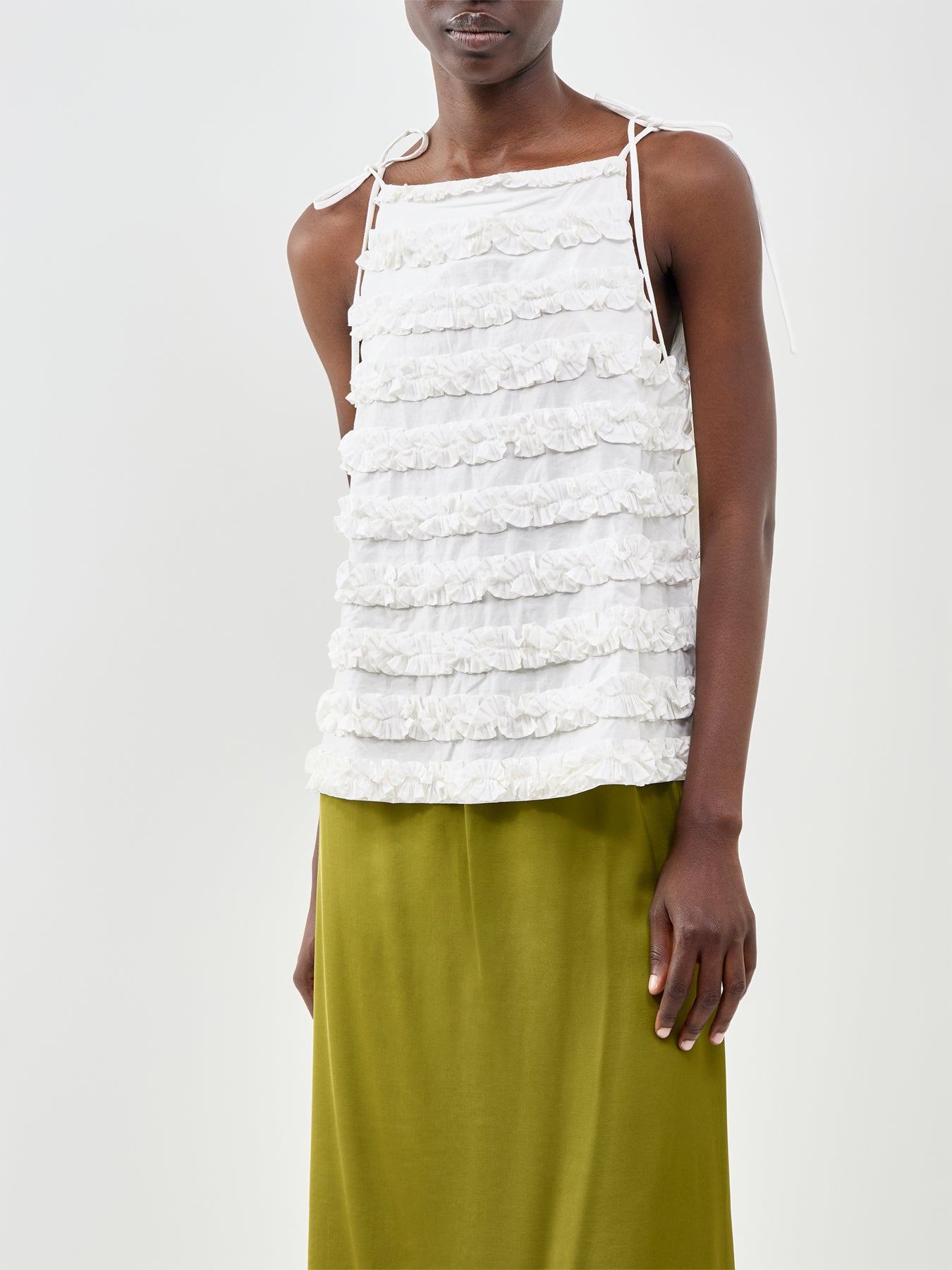 Leili Ruffle Cami White
