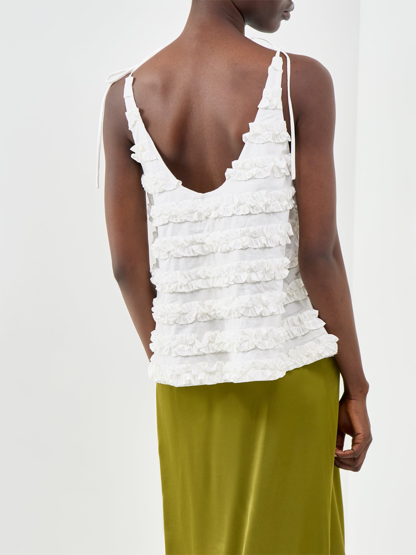 Leili Ruffle Cami White