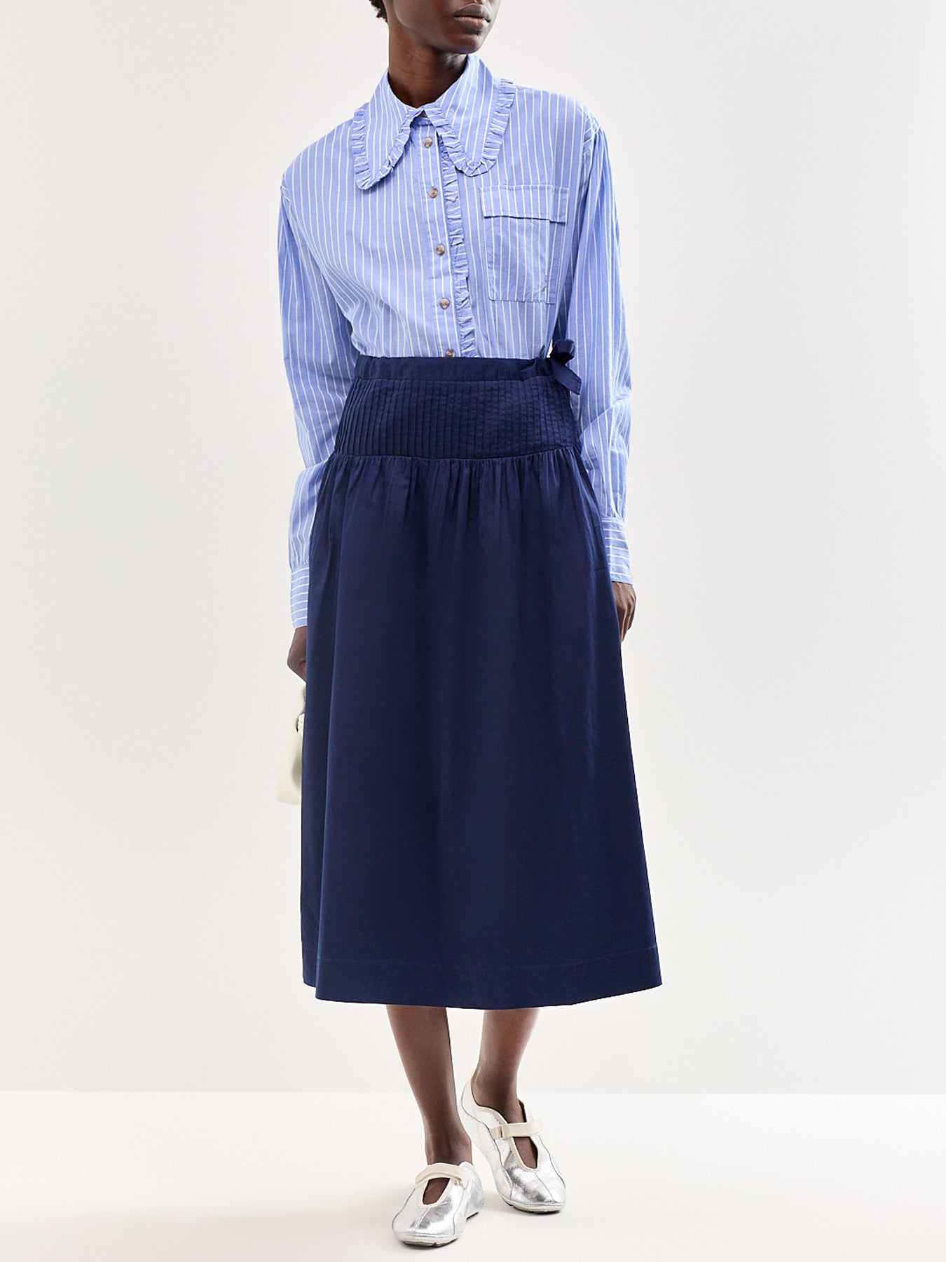 Kendall Ruffle Shirt Blue