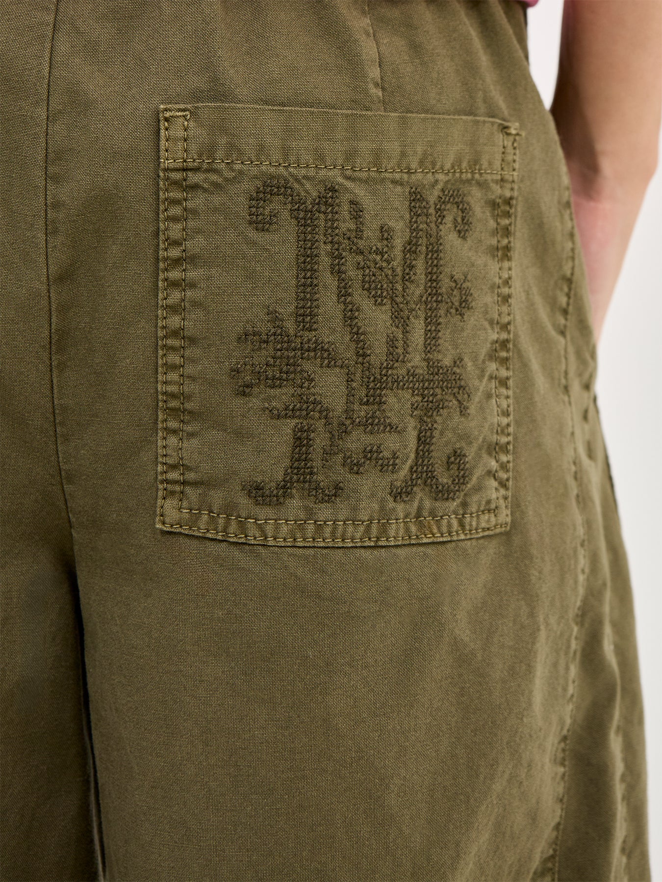 Felix Twill Wide Leg Trousers Green