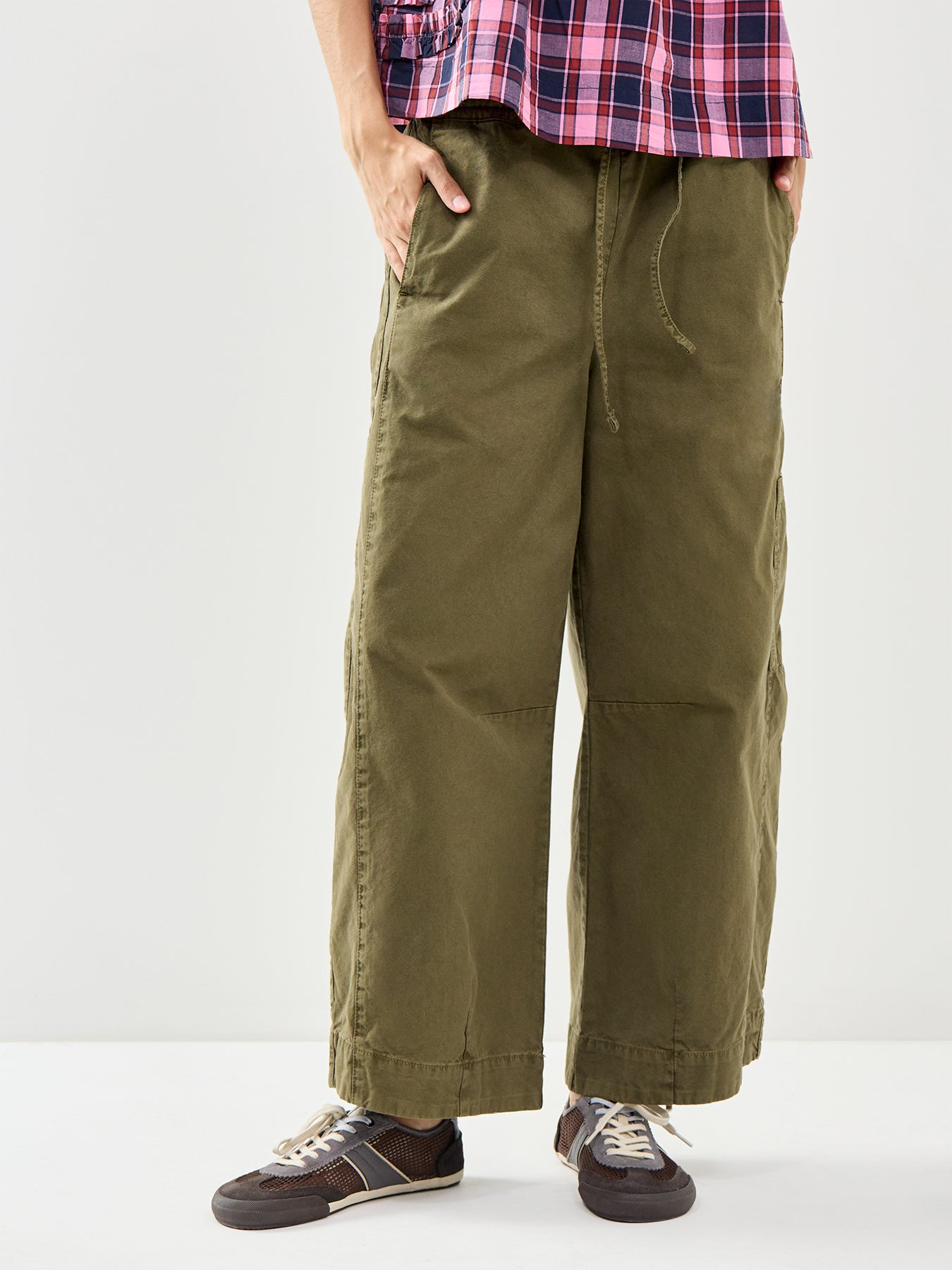 Felix Twill Wide Leg Trousers Green