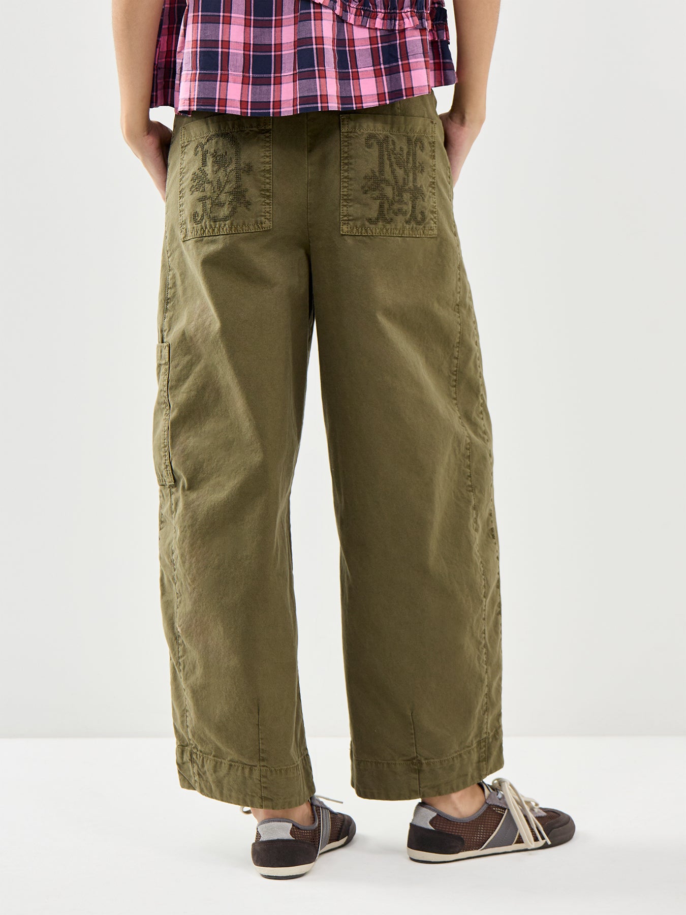 Felix Twill Wide Leg Trousers Green