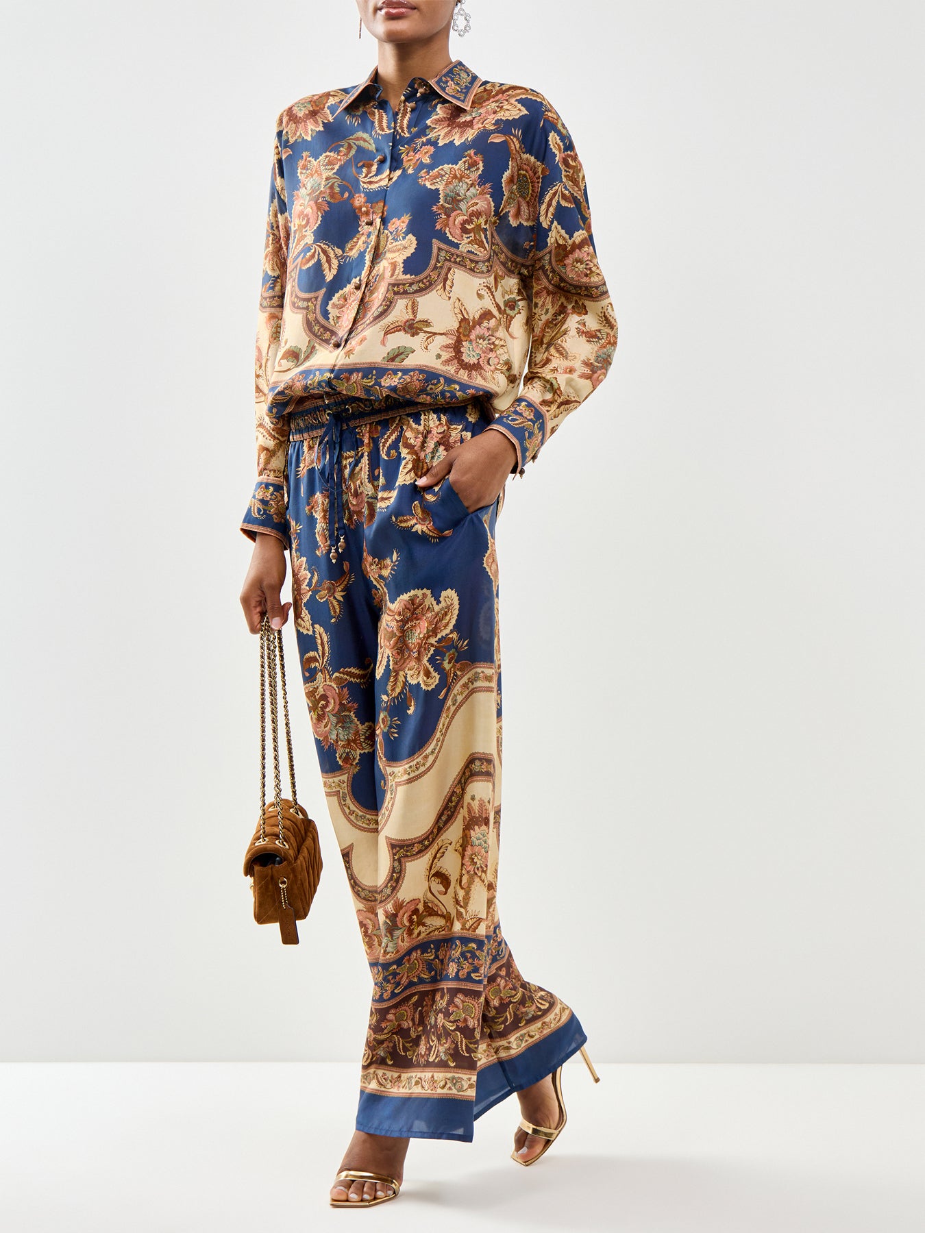 Aster Relaxed Silk Trousers Multi
