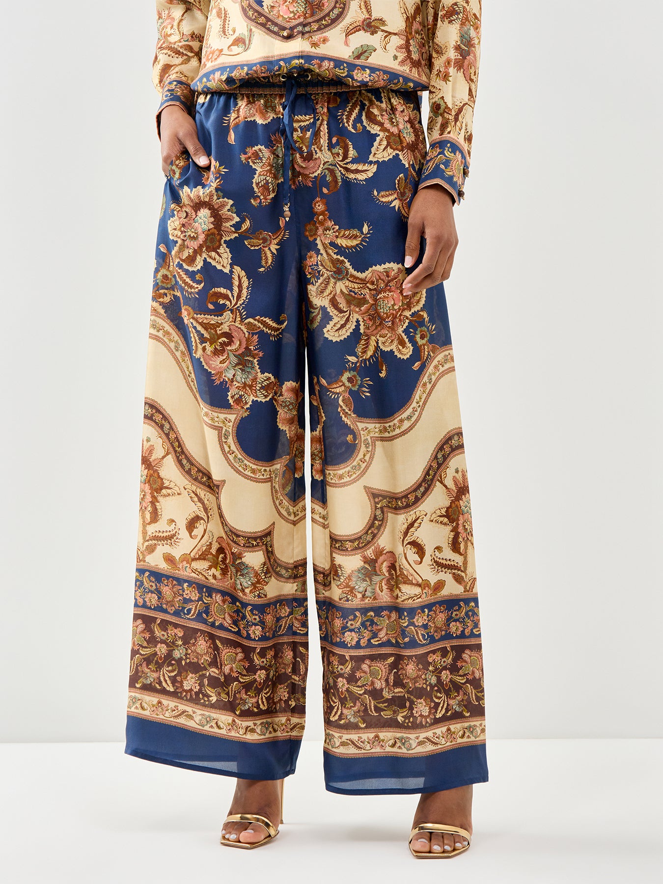 Aster Relaxed Silk Trousers Multi