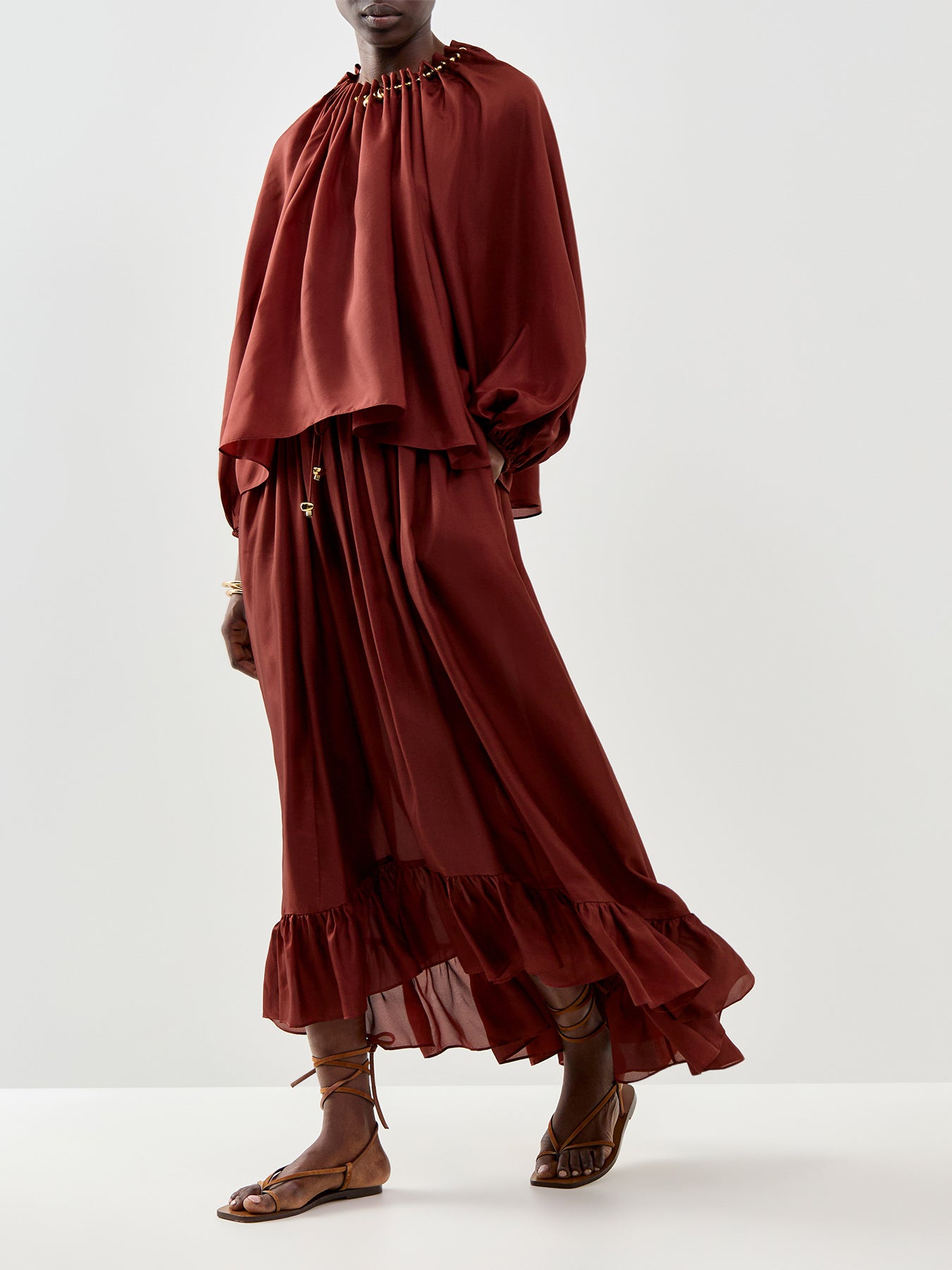 Aster Maxi Skirt Burgundy