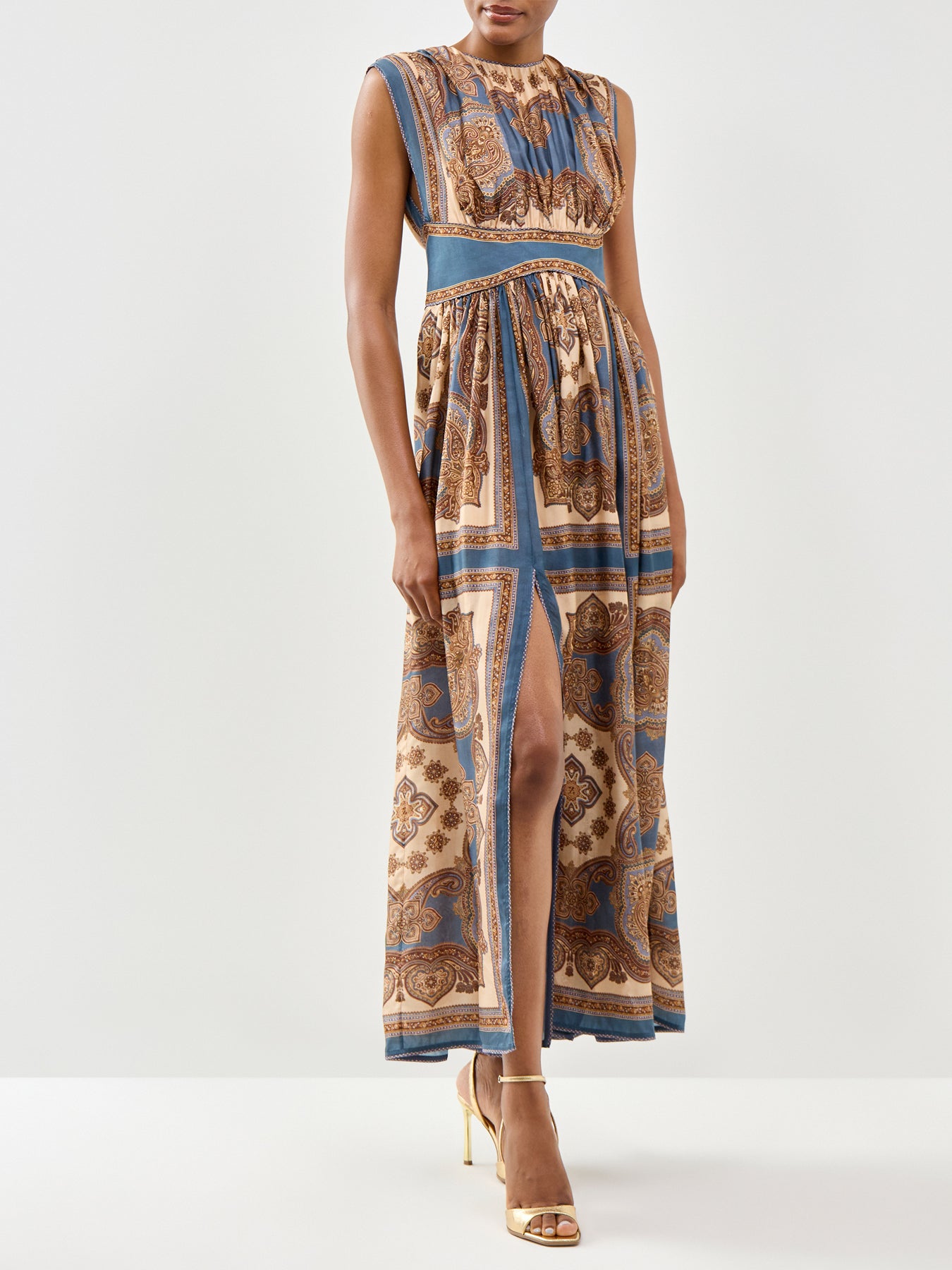 Mahon Waisted Silk Maxi Dress Multi