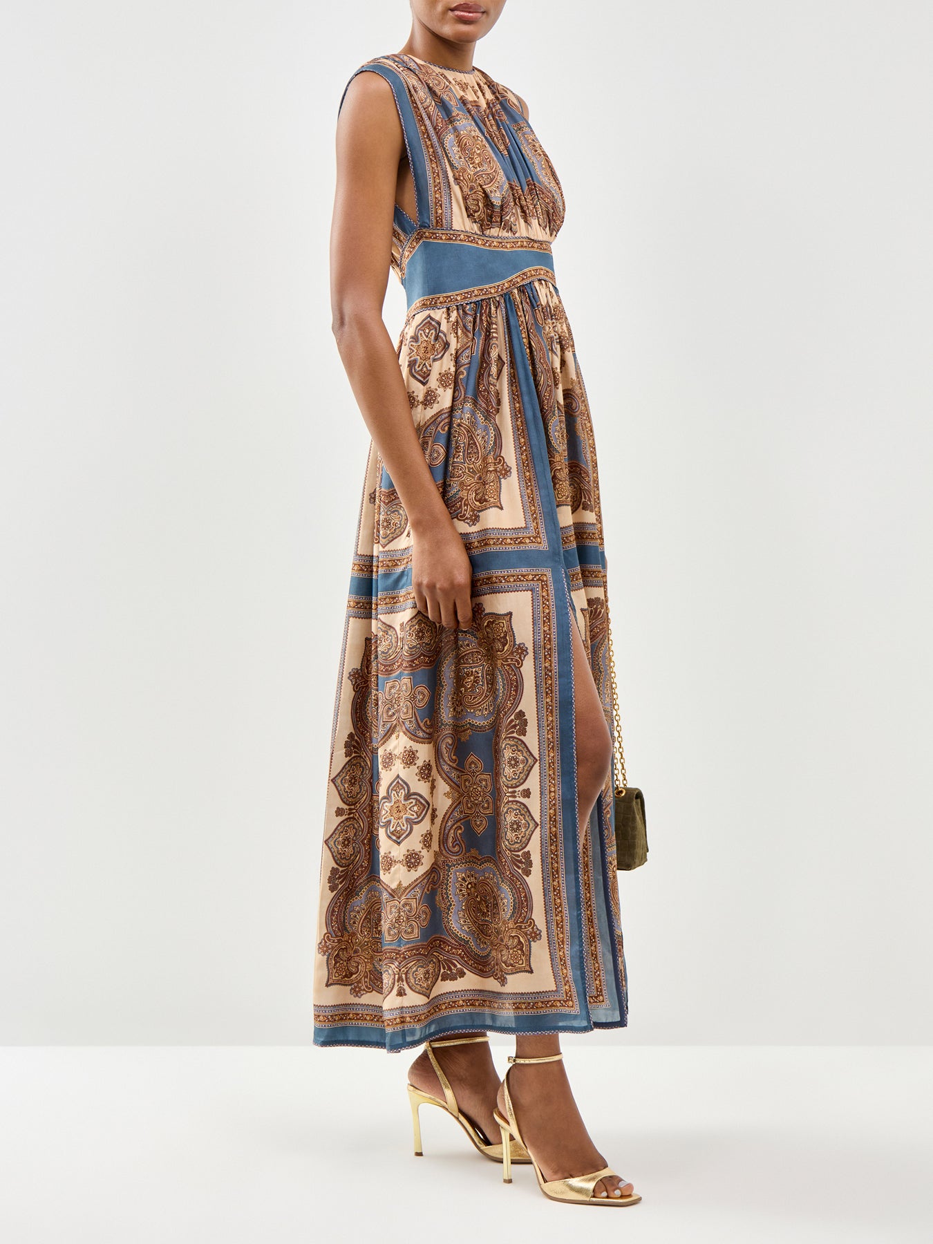 Mahon Waisted Silk Maxi Dress Multi