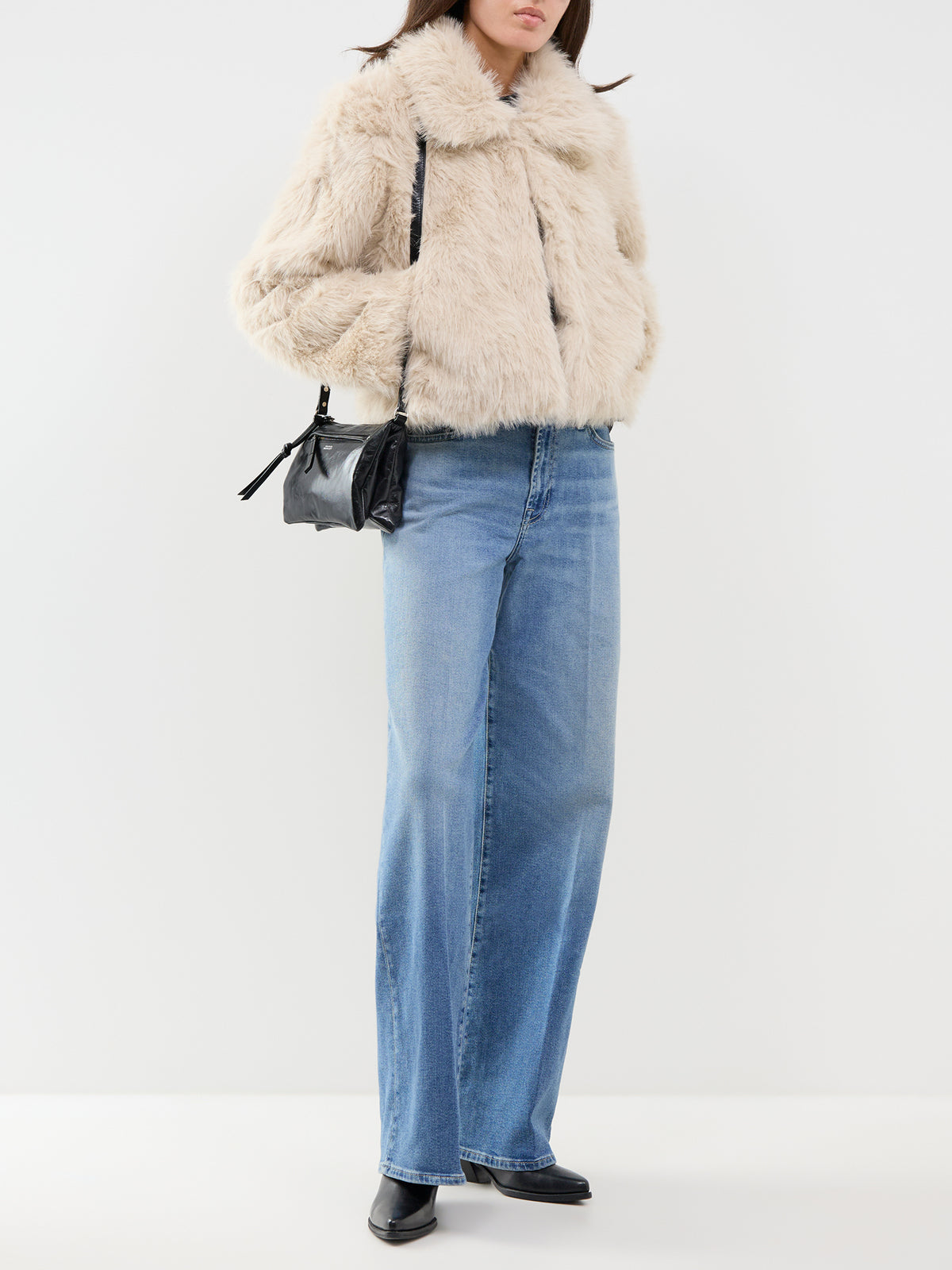 Cotton Blend Lotta Wide Leg Jeans