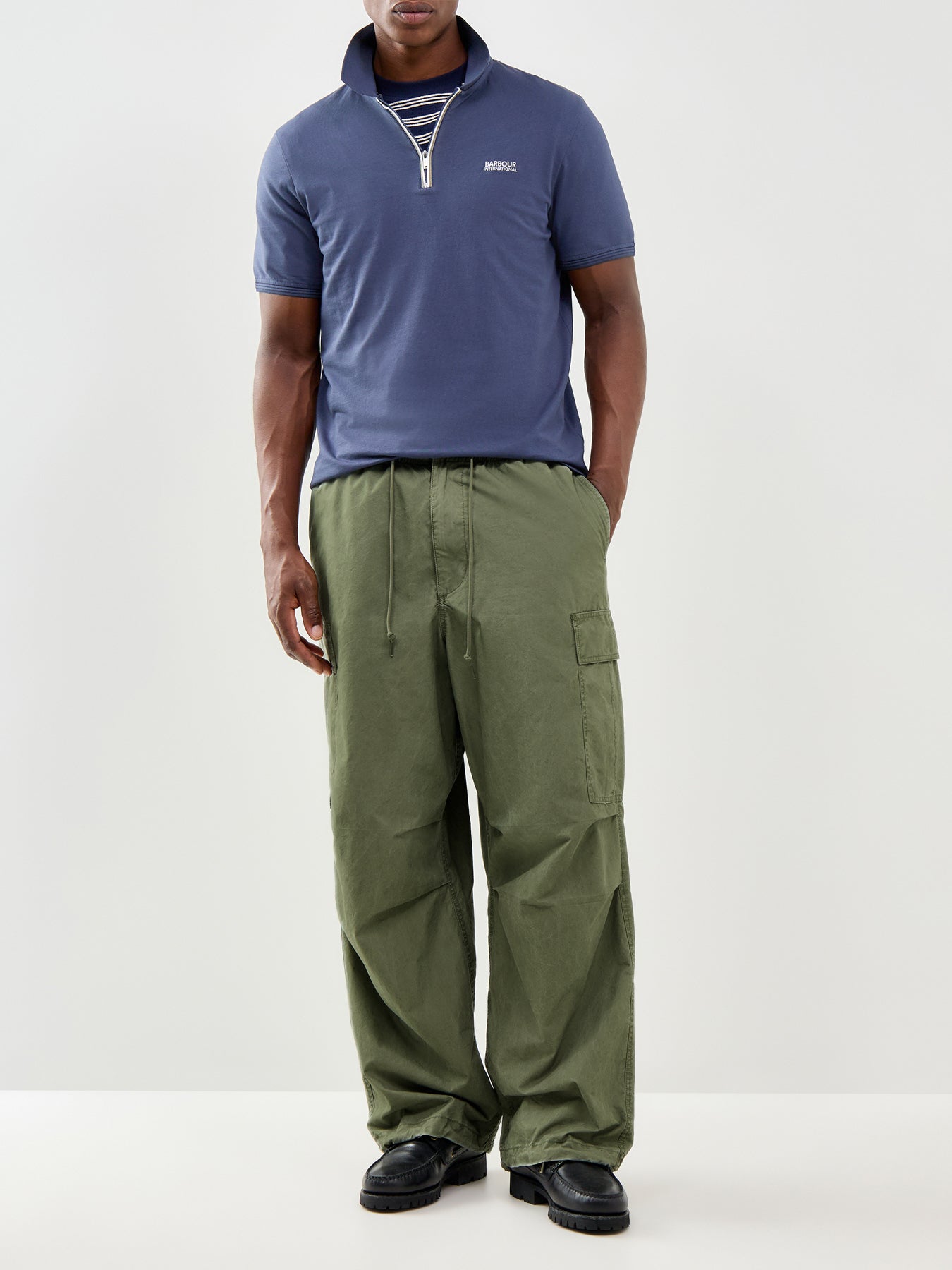 Ashmann Zipped Polo Shirt Navy