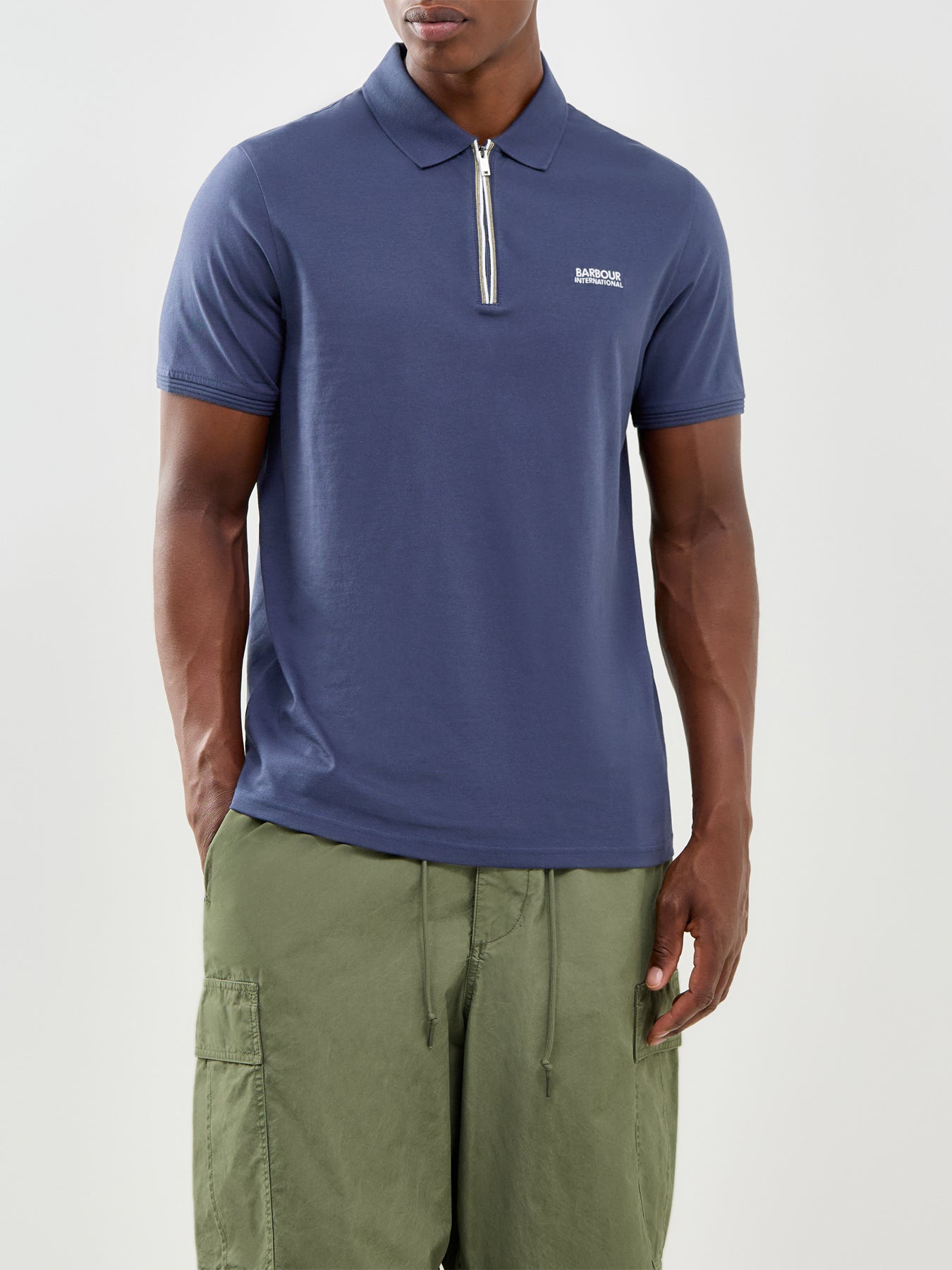 Ashmann Zipped Polo Shirt Navy