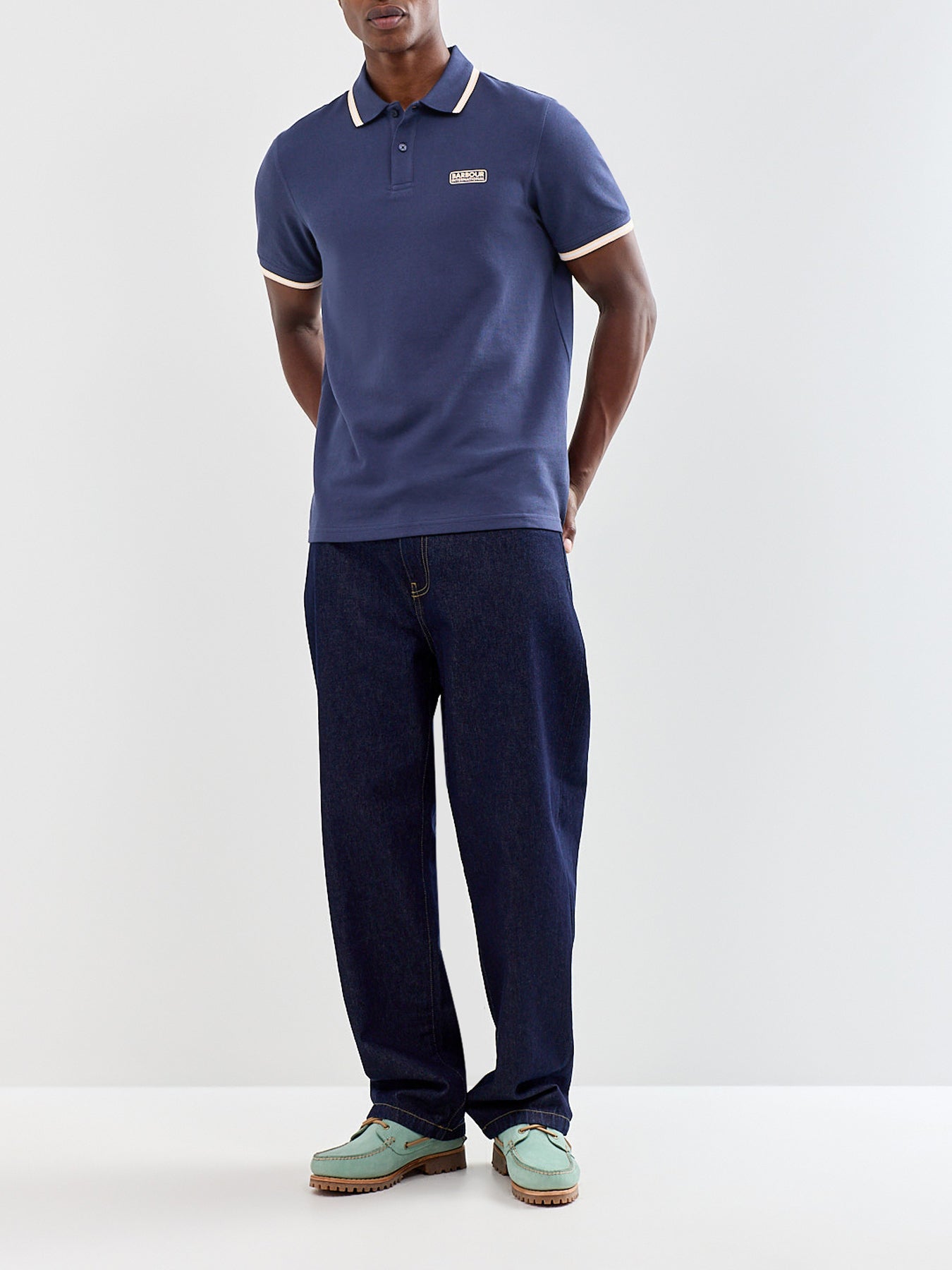Evan Tipped Polo Shirt Navy