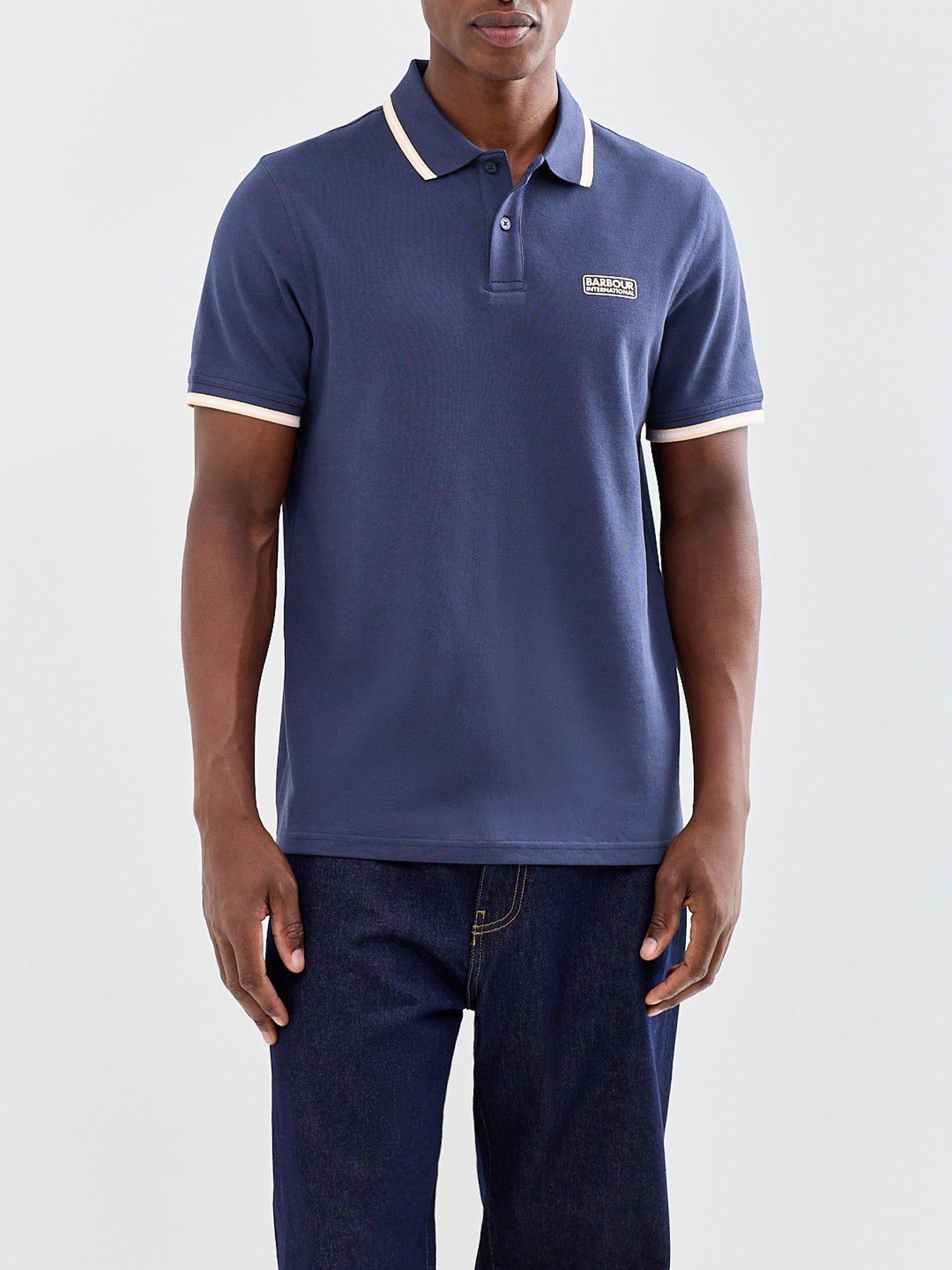 Evan Tipped Polo Shirt Navy