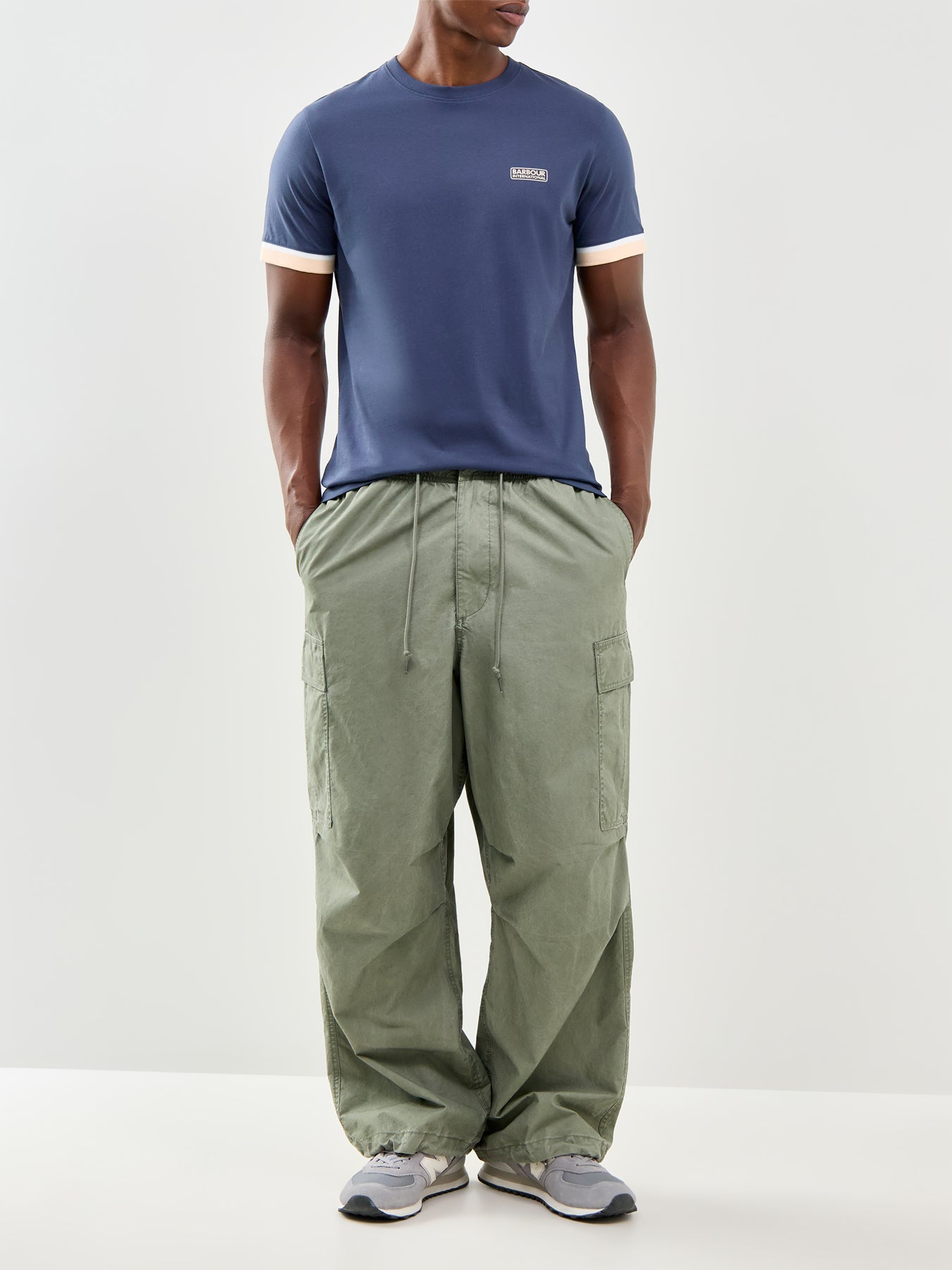 Deep Cuff Evan Tipped T-Shirt Navy