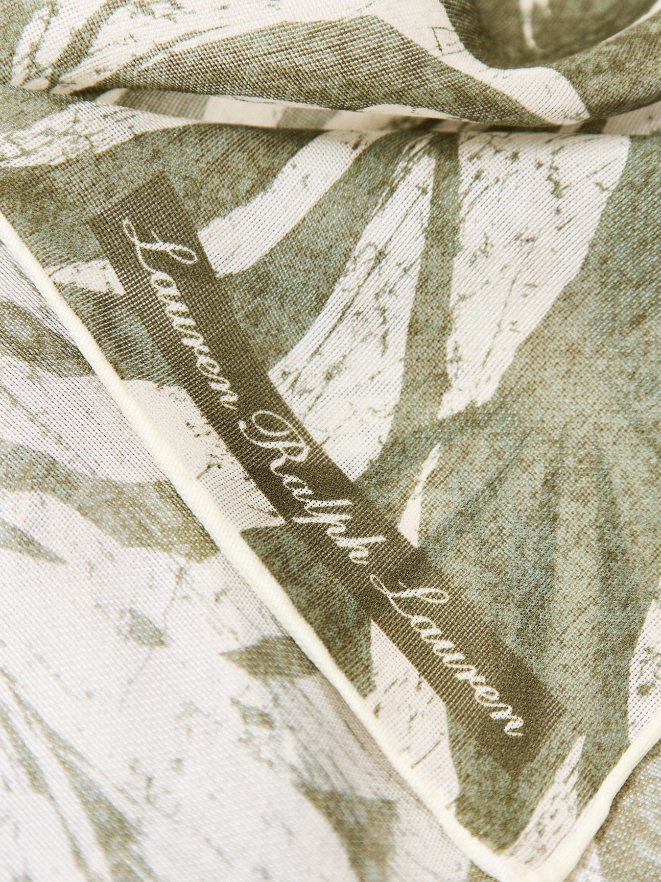 Palm Leaves Square Scarf Green