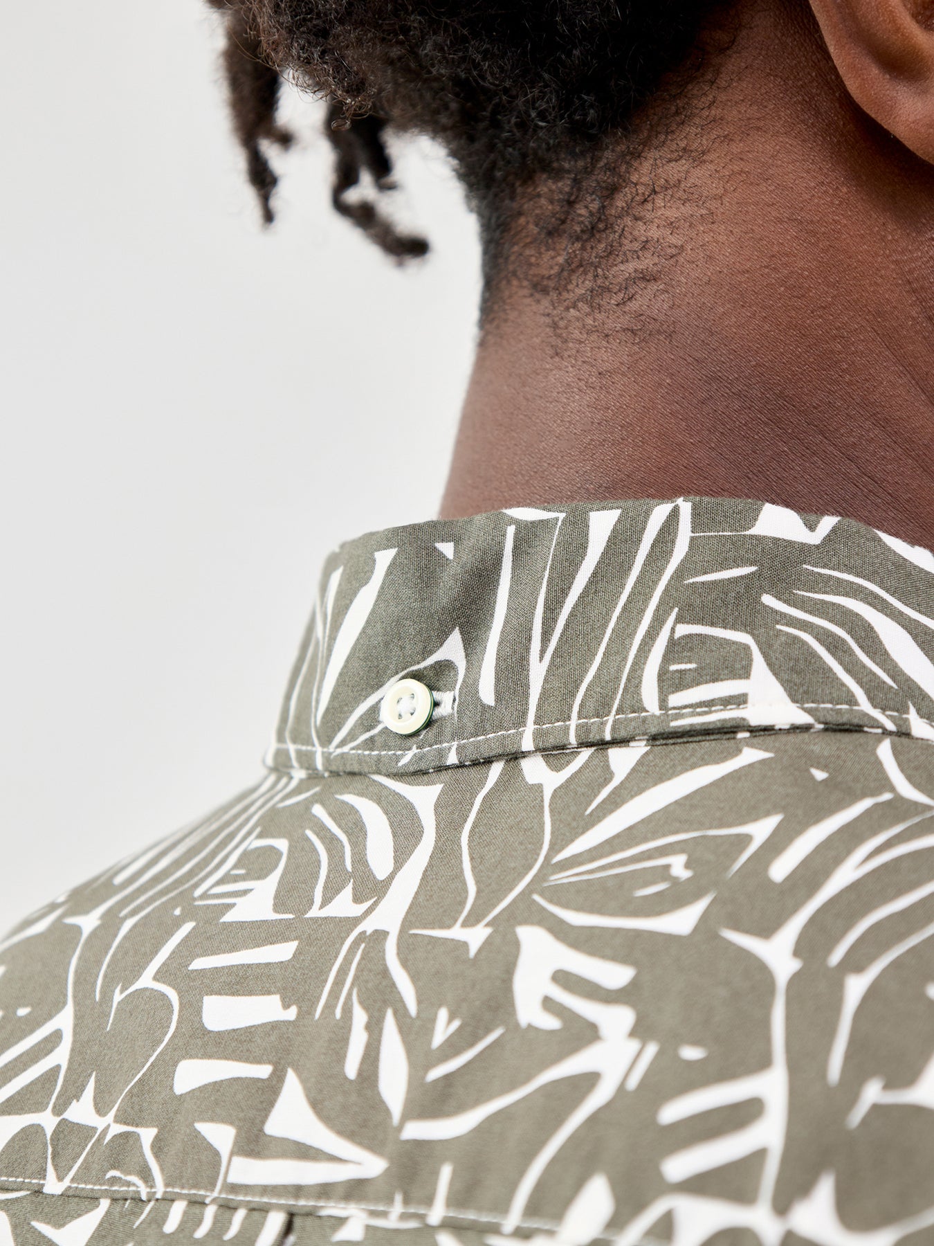 Orton Printed Short Sleeve Summer Shirt Olive