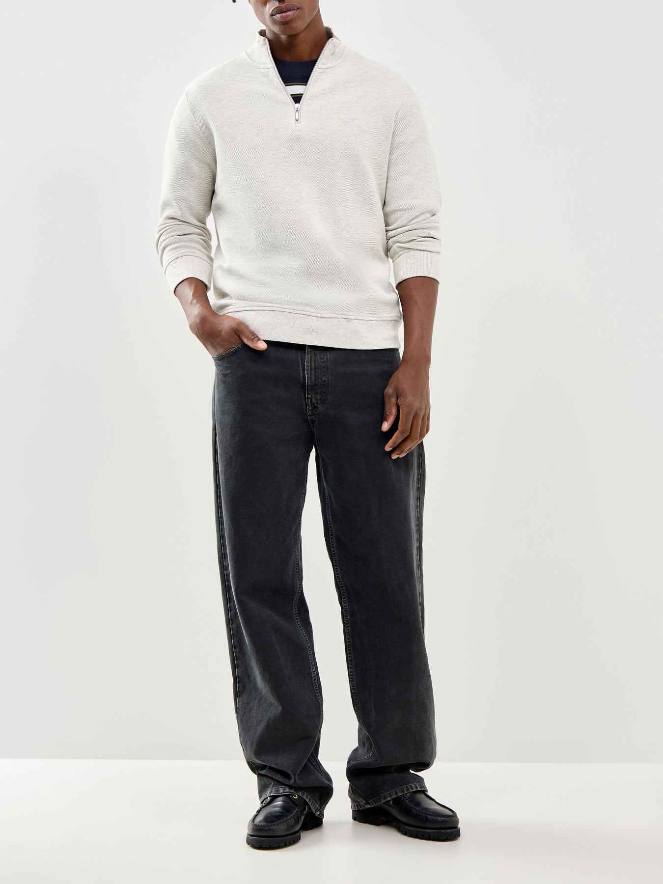 Ravensworth Half Zip Sweatshirt Cream