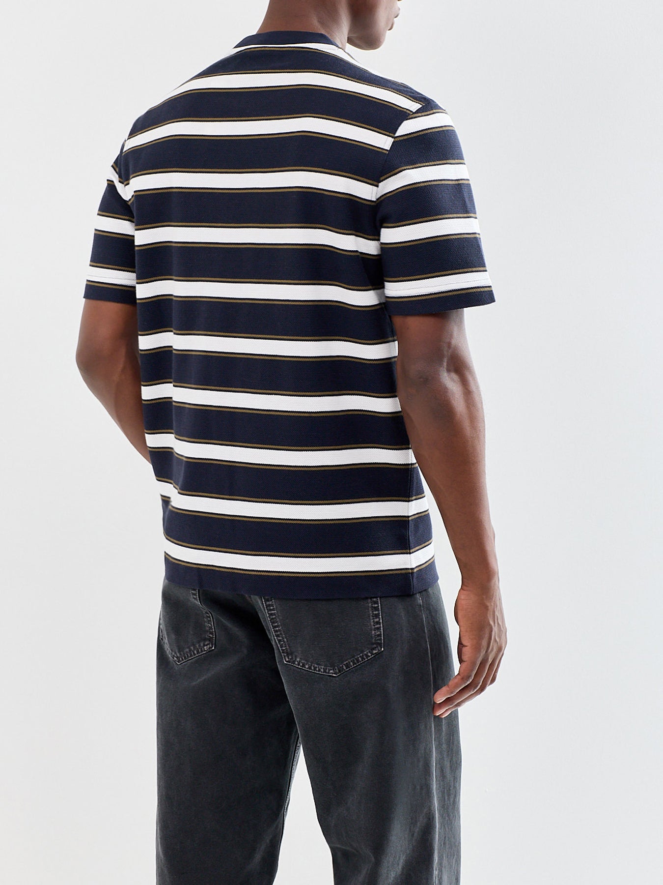 Browtop Striped Relaxed T-Shirt Navy