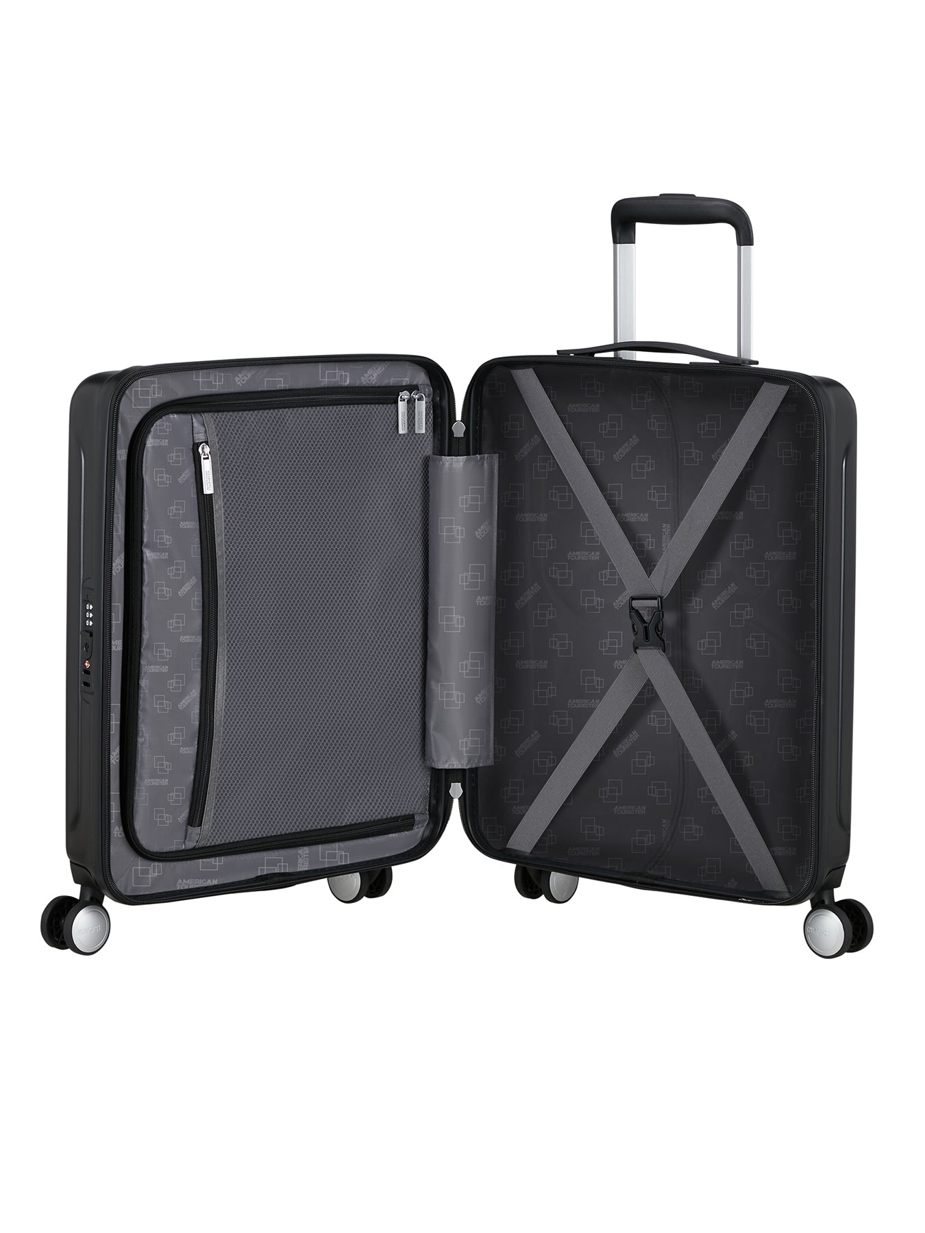 Skyrail Medium Suitcase 67cm Expandable Spinner TSA Black