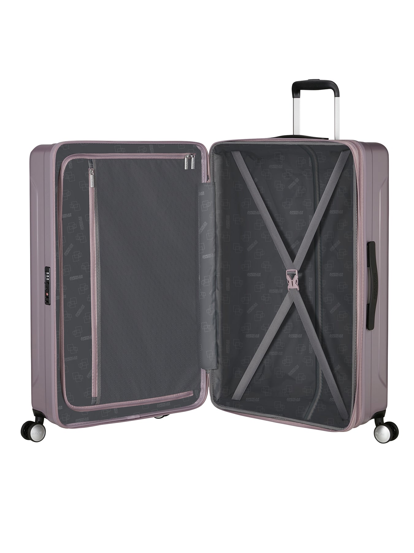 Skyrail Large Suitcase 77cm Expandable Spinner TSA Pink