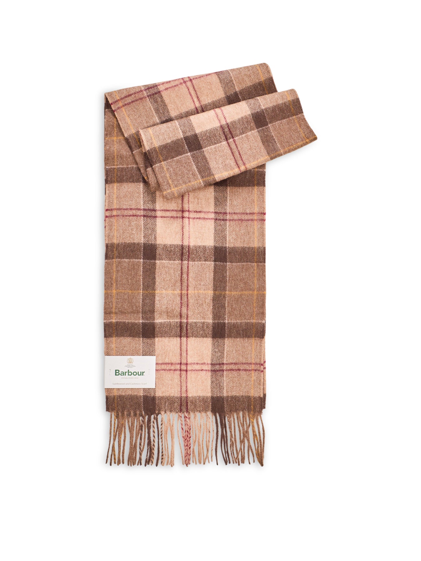Wool & Cashmere Tartan Scarf - Muted Tartan