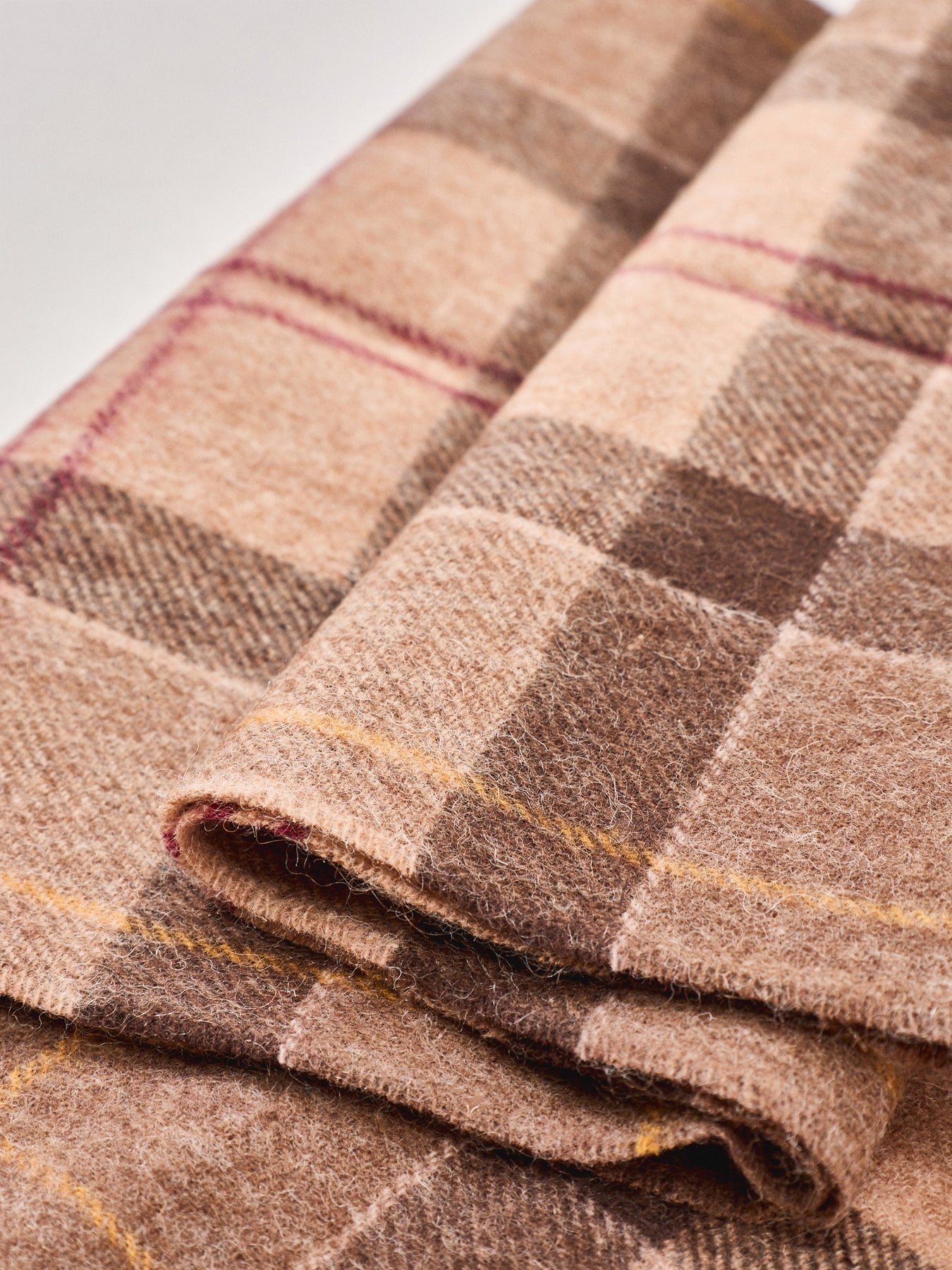 Wool & Cashmere Tartan Scarf - Muted Tartan