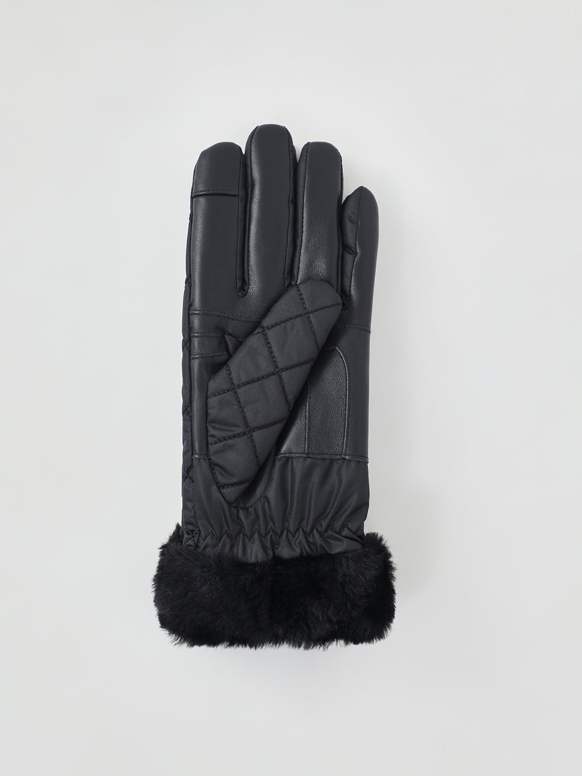 Norwood Leather-Detail Gloves - Black