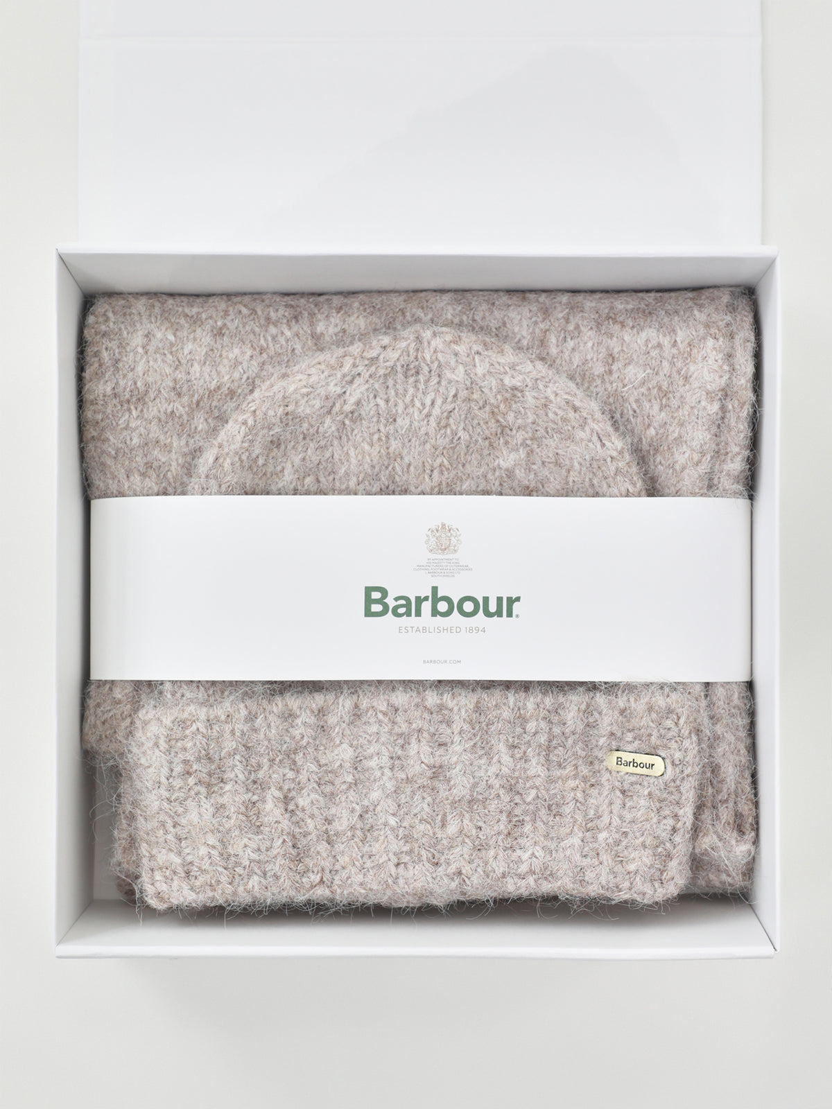 Emmy Wool Blend Beanie & Scarf Gift Set - Taupe Mist