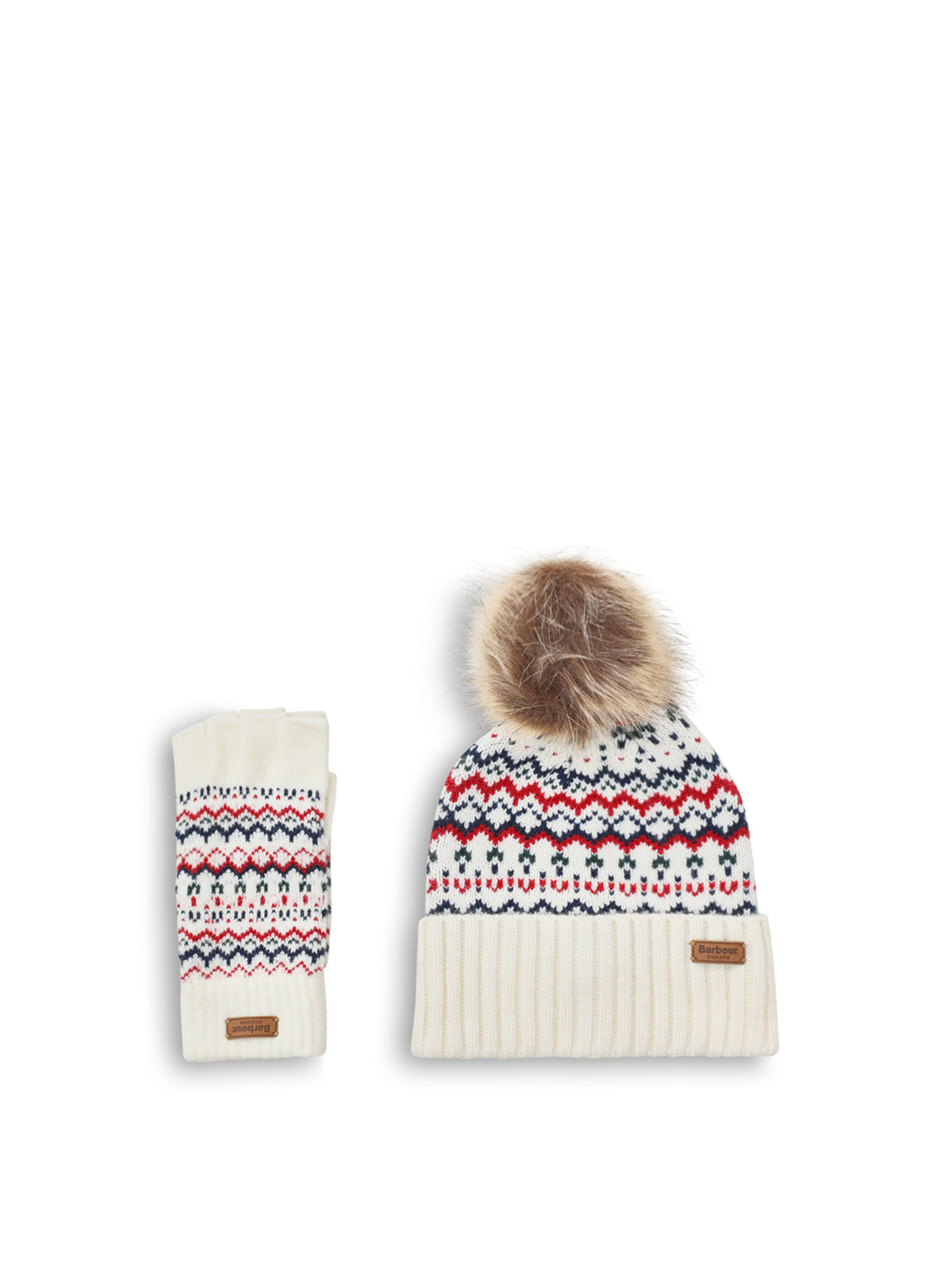Holly Beanie & Scarf Gift Set - Antique White