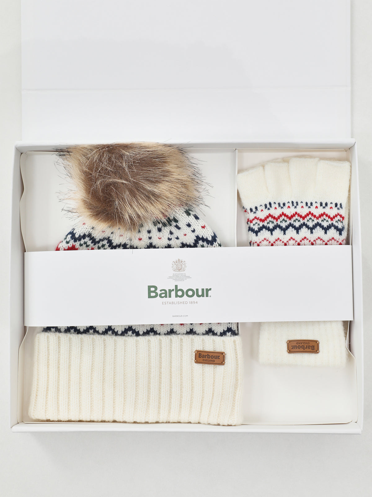 Holly Beanie & Scarf Gift Set - Antique White