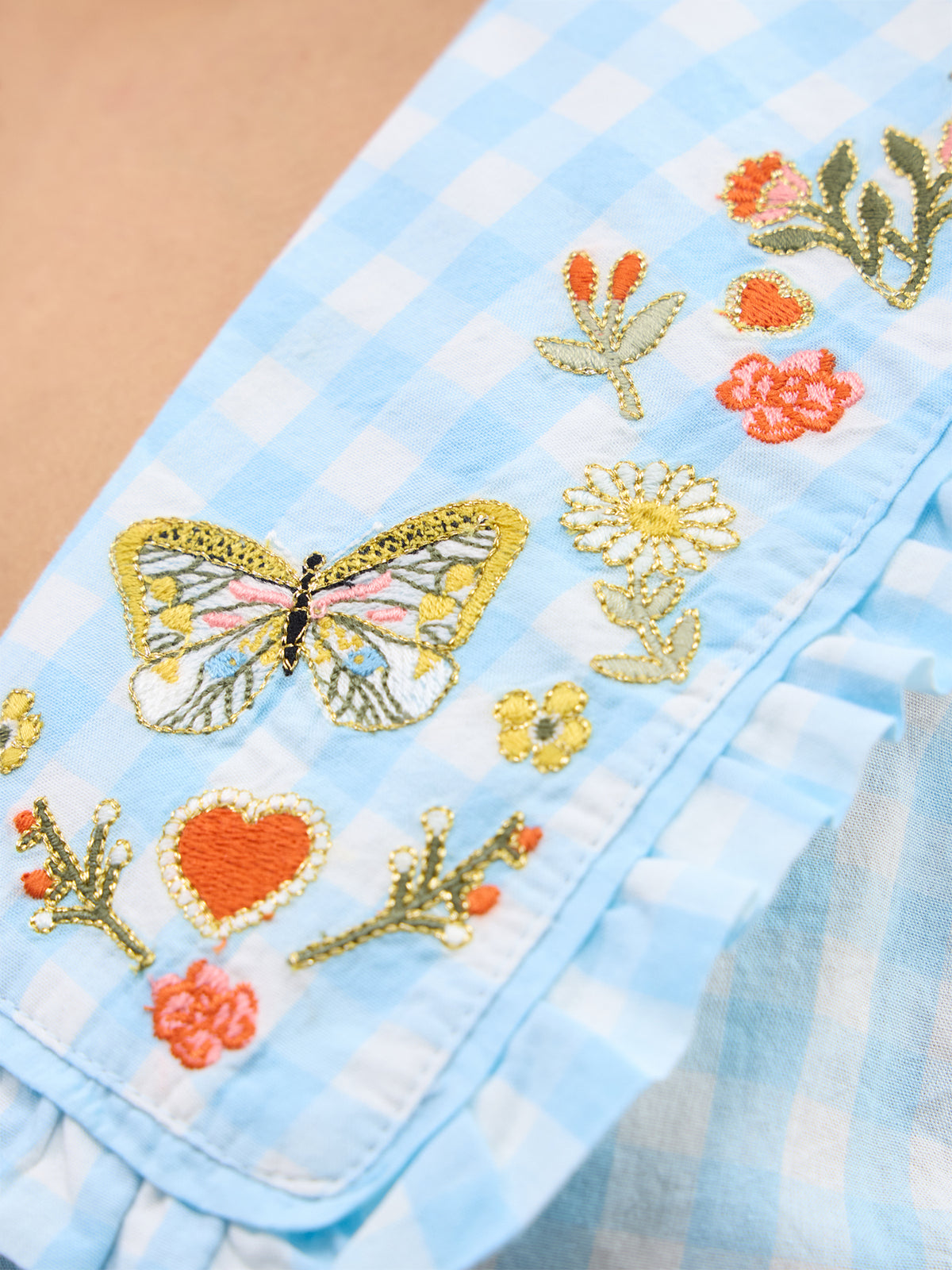 Birdie Gingham 100% Organic Cotton Sleeveless Blouse