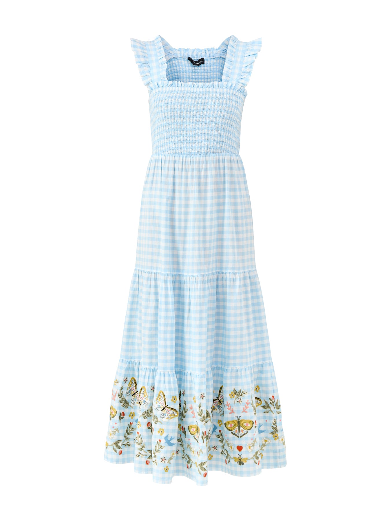 Elizabeth Scarlett Stacey Gingham Midi Dress Blue