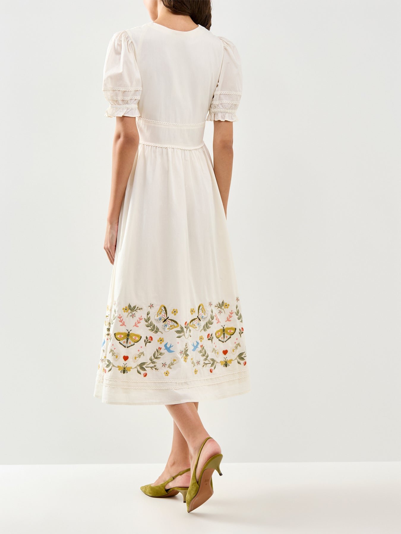 white smock dress midi Saffy Embroidered Midi Smock Dress White – Fenwick