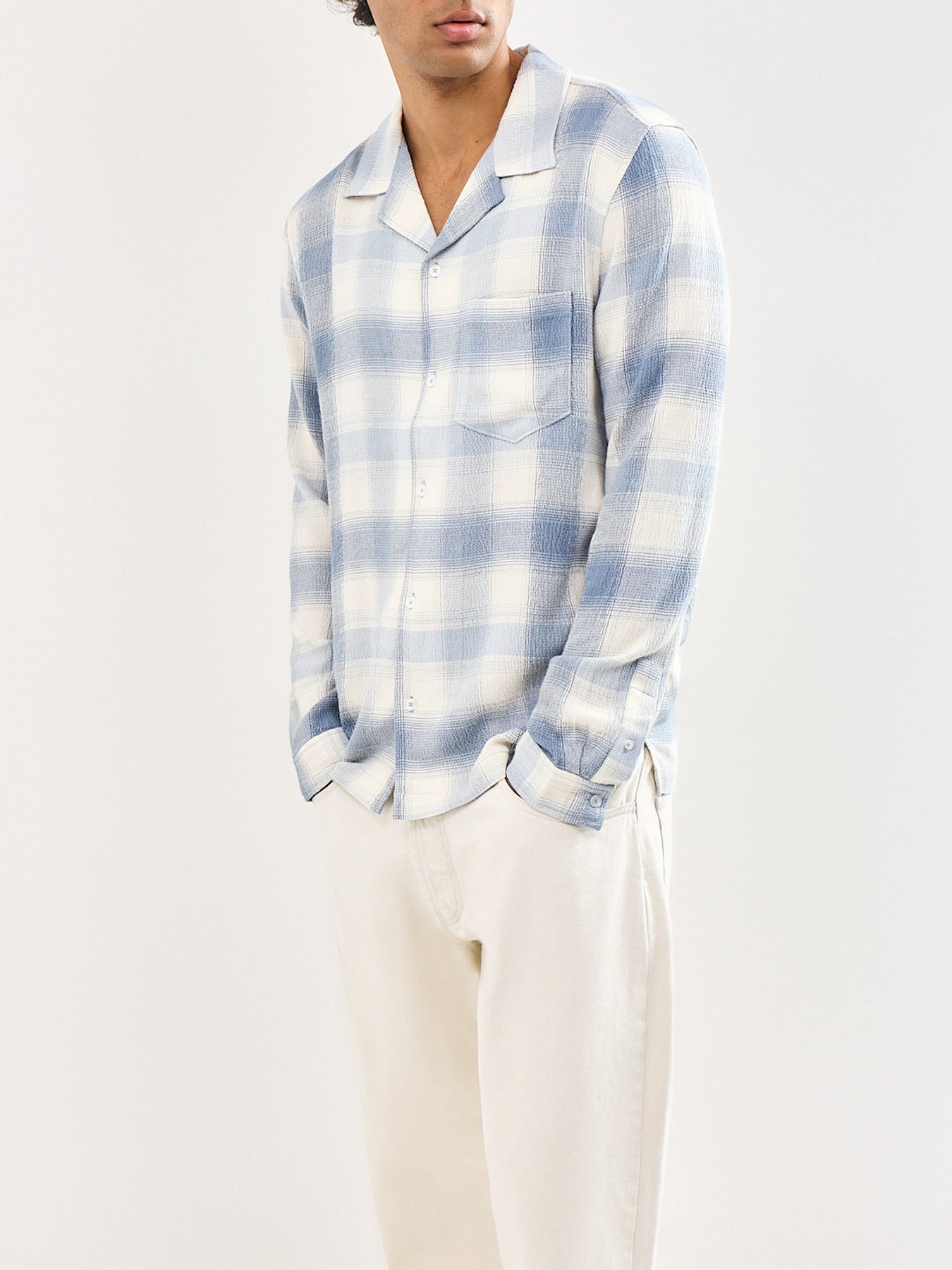 Kransey Check Long Sleeve Shirt Blue
