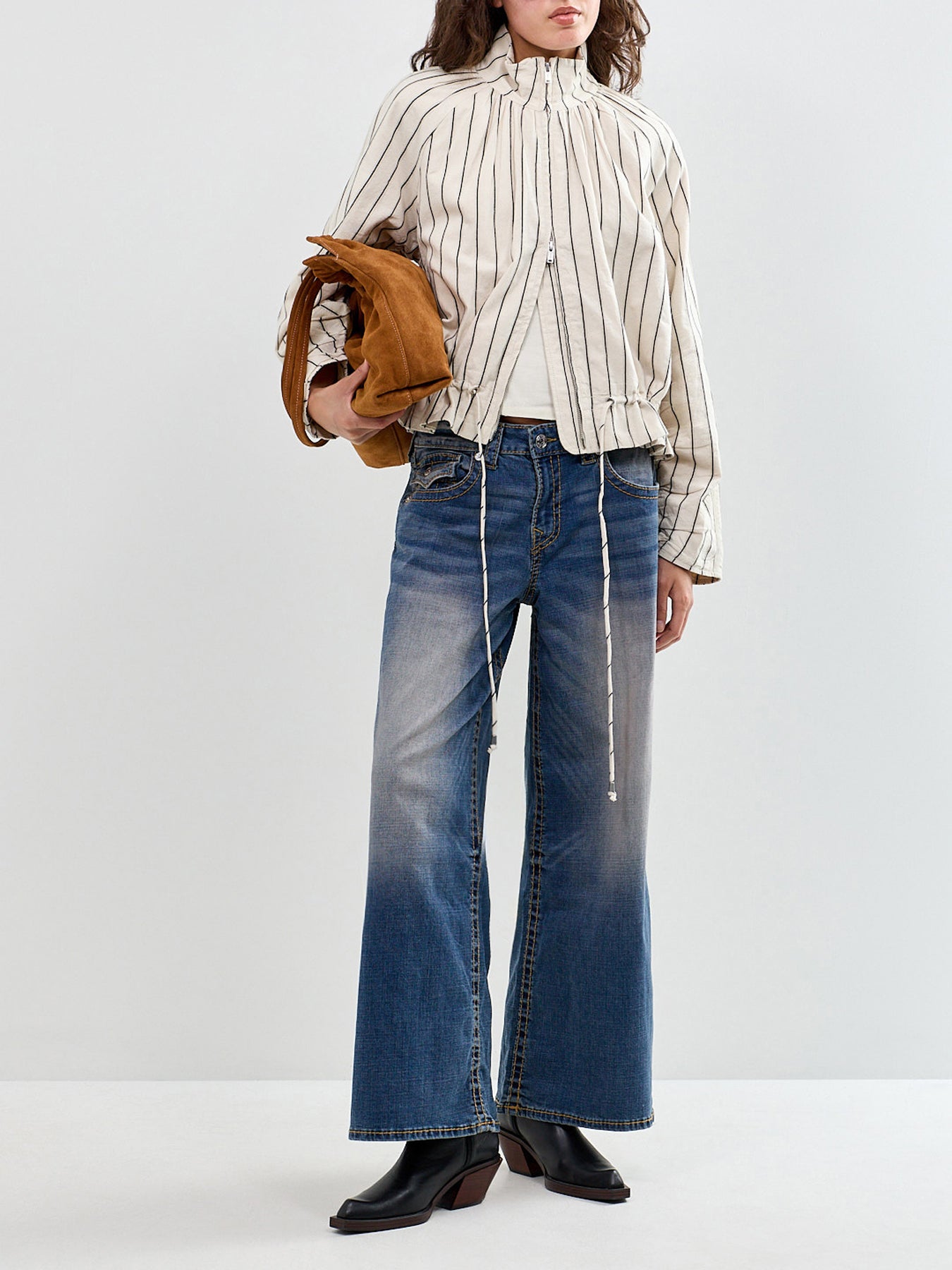 Devon Balloon Stripe Jacket Cream